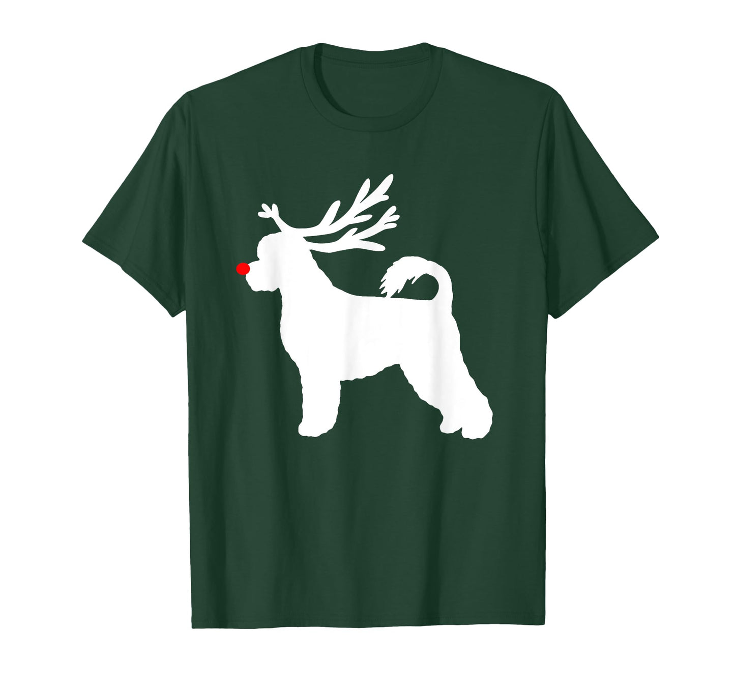 Funny Portuguese Water Dog Christmas Reindeer Antlers Xmas T-Shirt