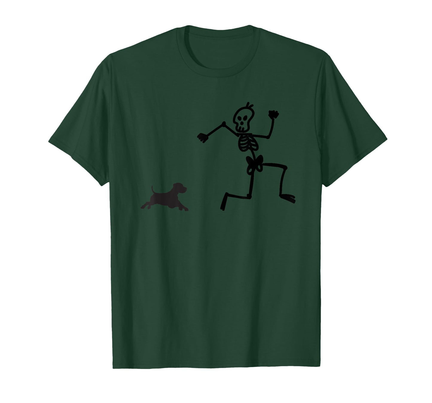 Halloween Dog, Funny Skeleton, Skeleton Chasing Dog Men Women Kids T-Shirt