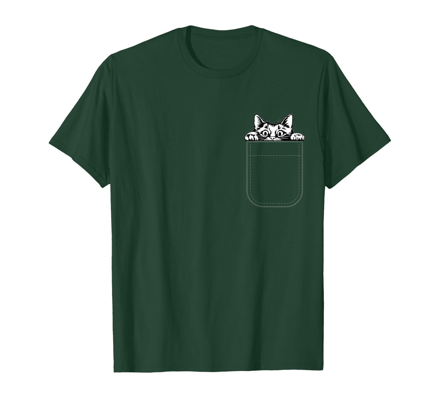 Cute Cat Peeking Out Not a Real Pocket Funny Cat Lovers T-Shirt