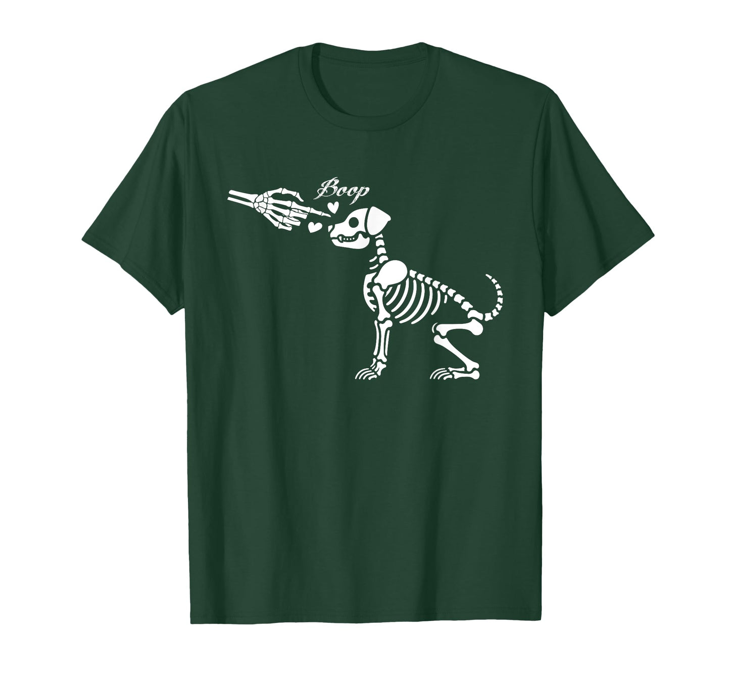 Cute Funny Skeleton Hand Goth Boop Dog Nose Spooky Halloween Men Women Kids T-Shirt