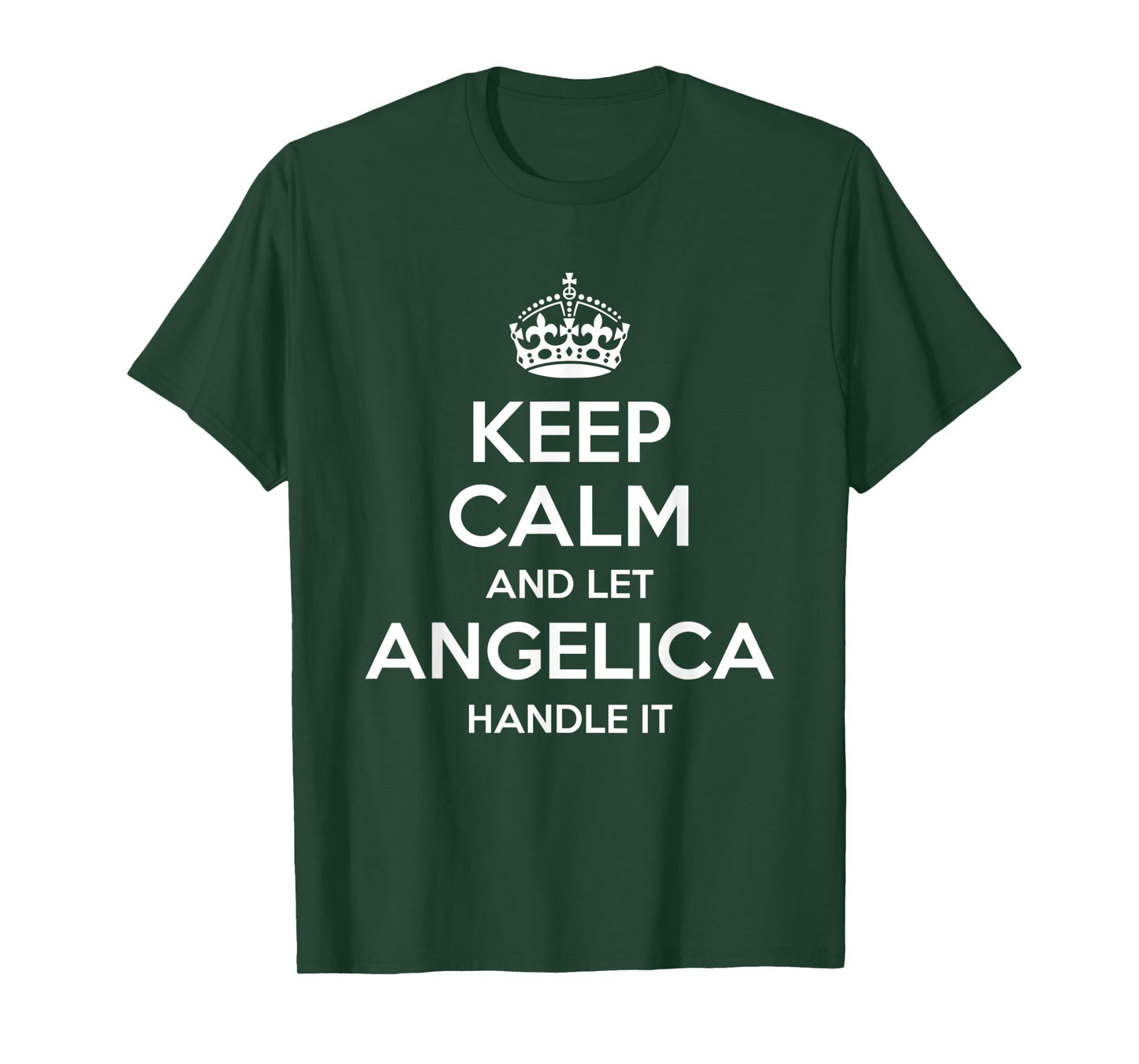 ANGELICA Keep Calm Personalized Name Funny Birthday Gift T-Shirt