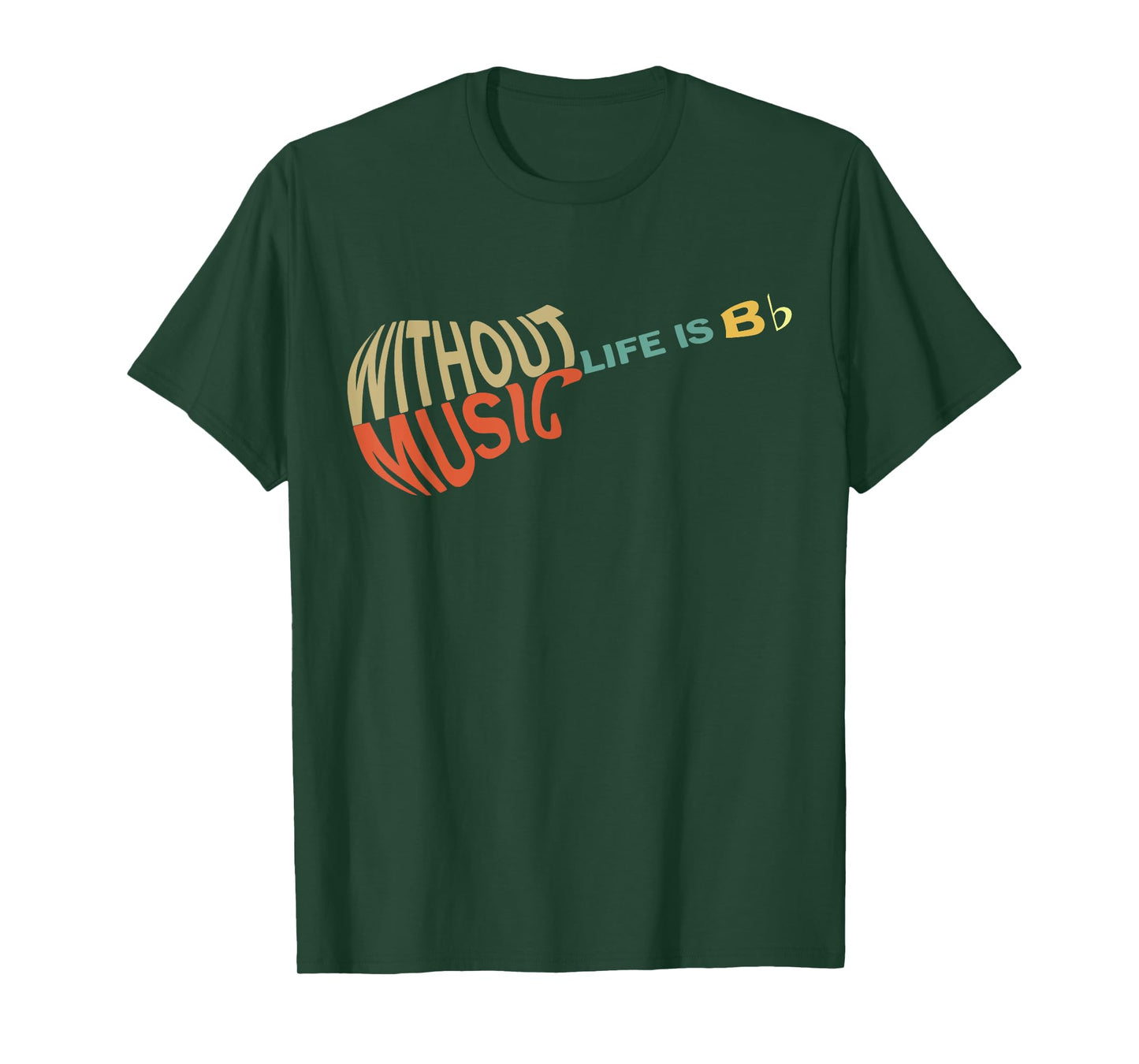 Without Music Life Would B Flat Music Guitar T-Shirt
