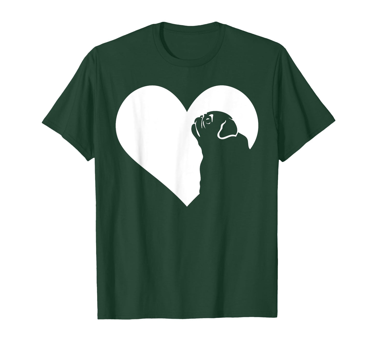 Dog Pug Heart Silhouette - Pug T-Shirt for Men Women Girls Kids