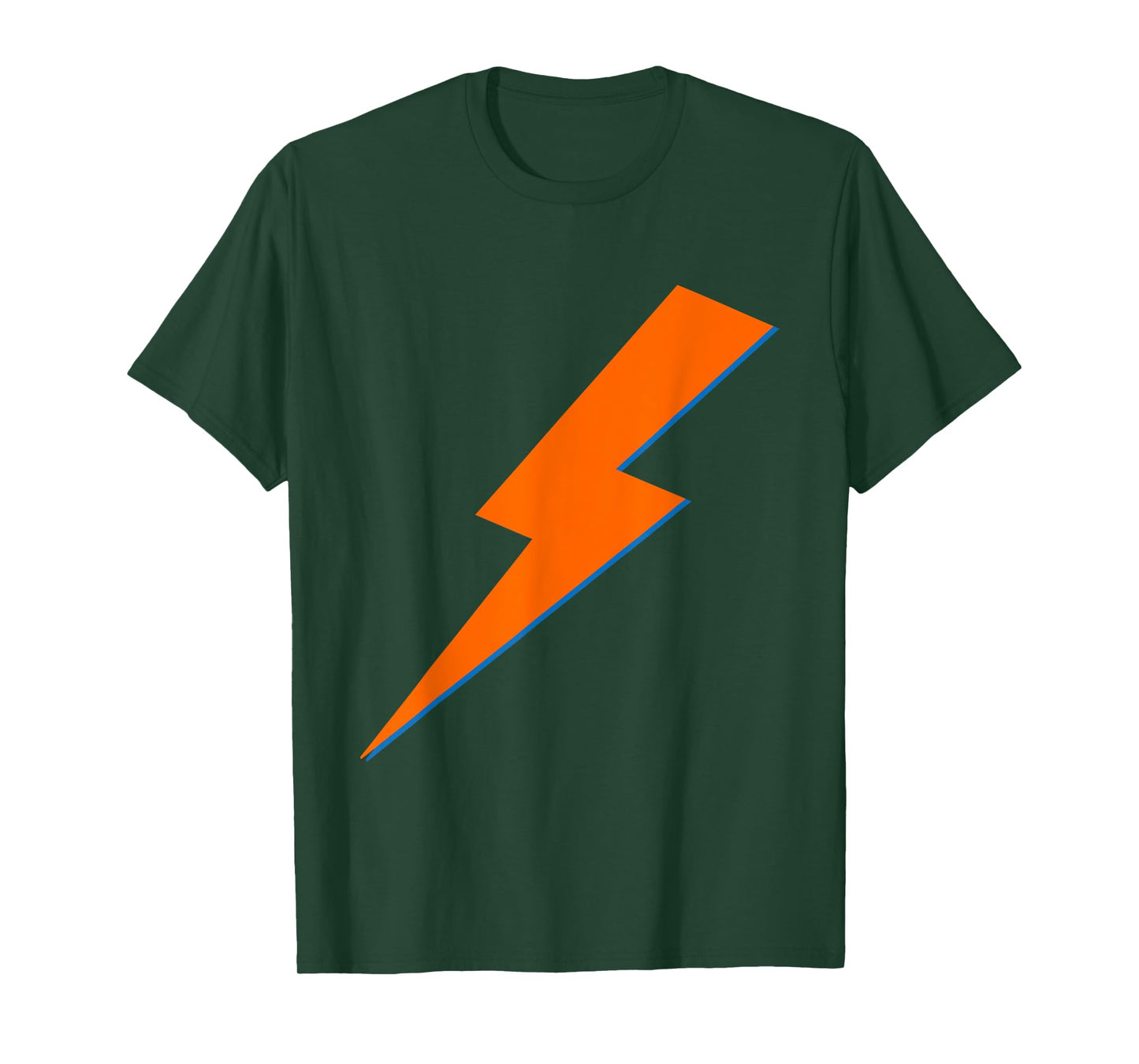 Cool Orange Blue Lightning Bolt Print T-Shirt