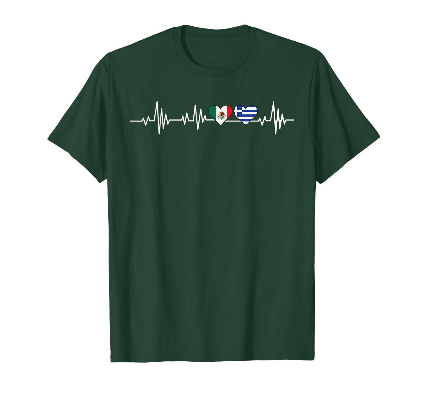 mexican and greek hearts Mexico Greece T-Shirt