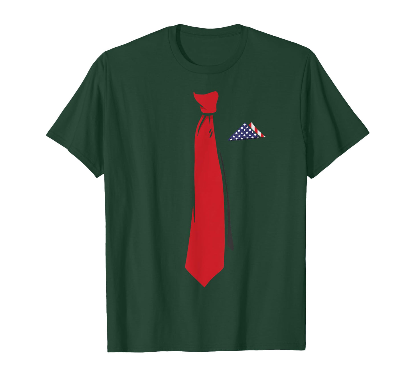 Trump 2024 Red Tie US Flag Handkerchief Patriotic Women Men T-Shirt