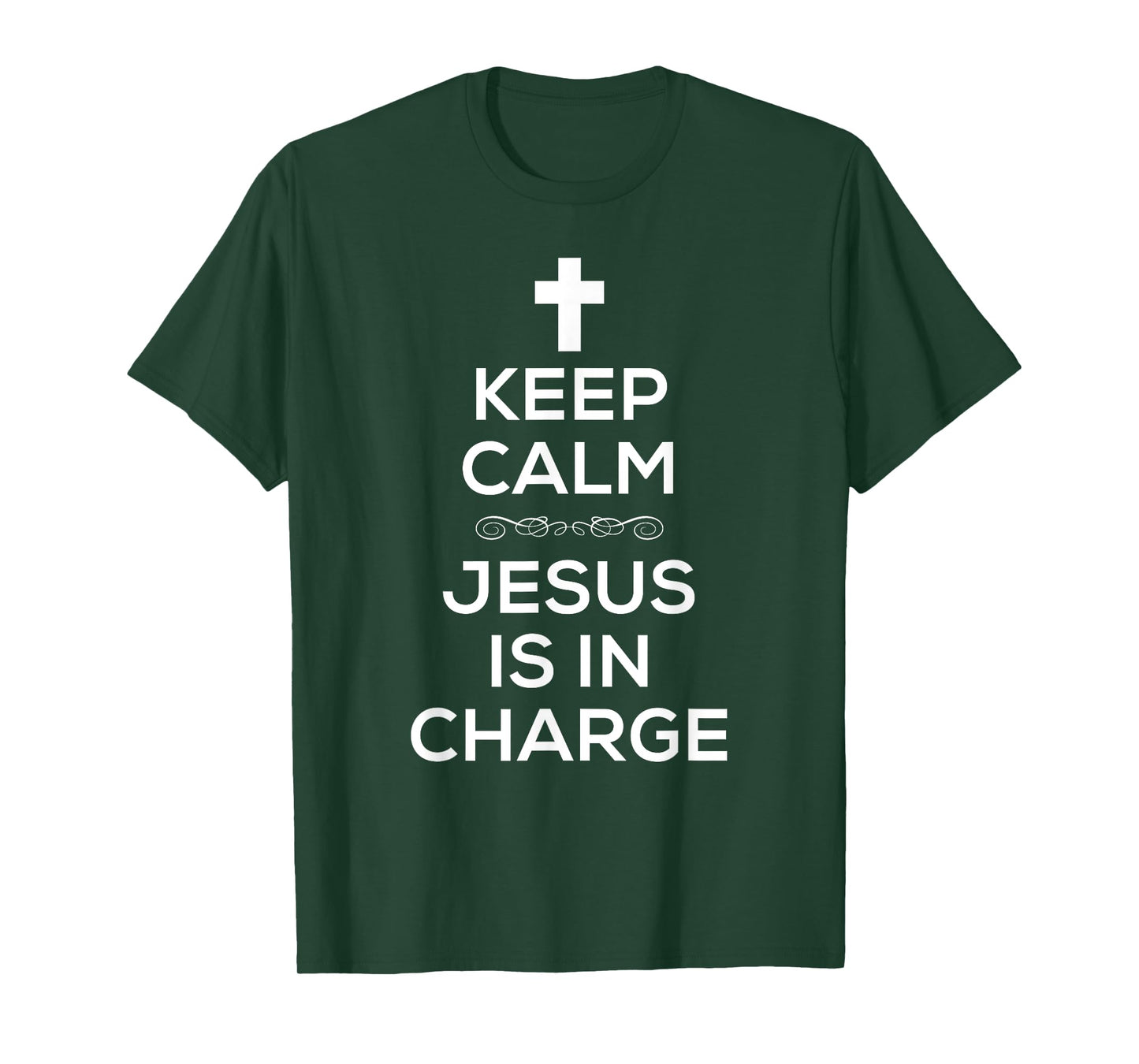 Keep Calm Jesus Is In Charge TShirt for Christians