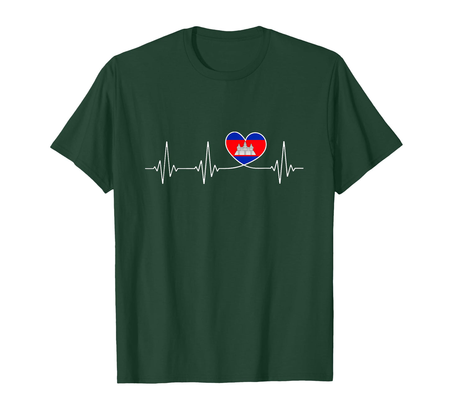 Cambodia Love Heartbeat and Cambodian Flag Heart Cambodia T-Shirt