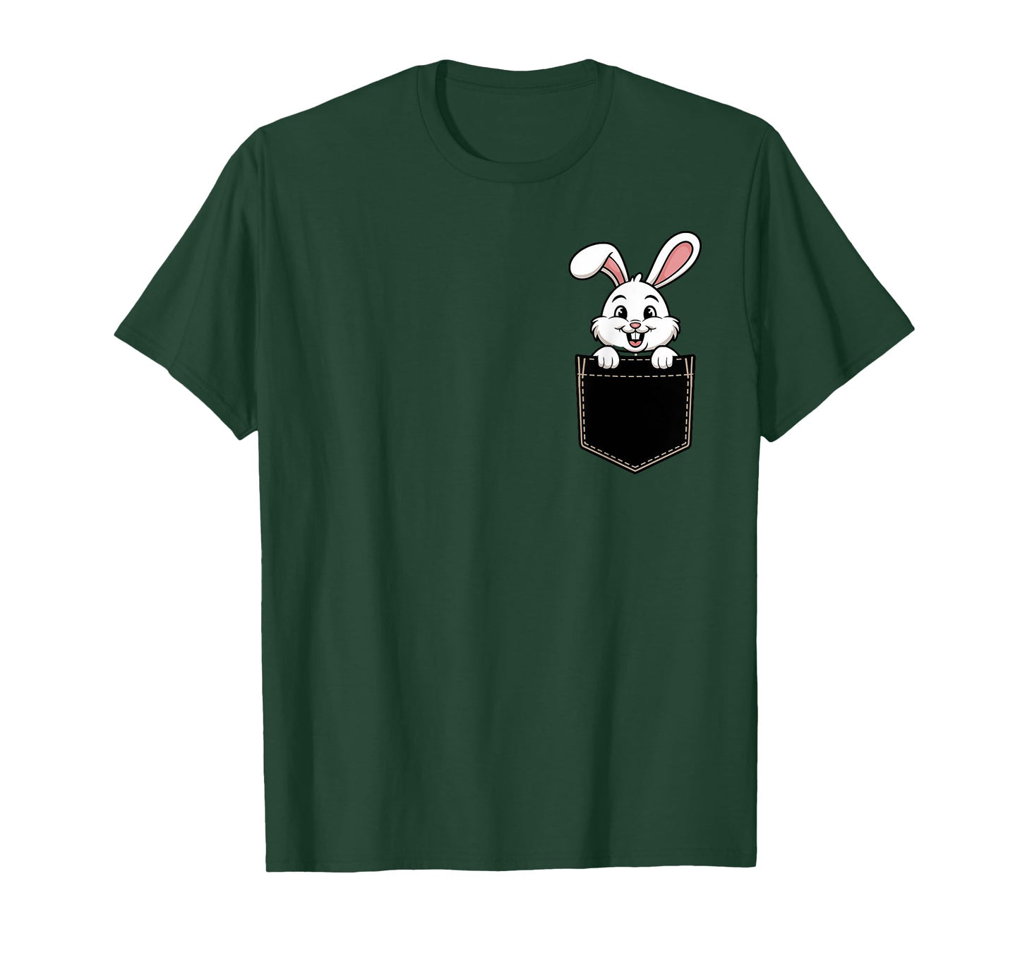Funny Rabbit In Pocket Animal Cute Women Men T-Shirt