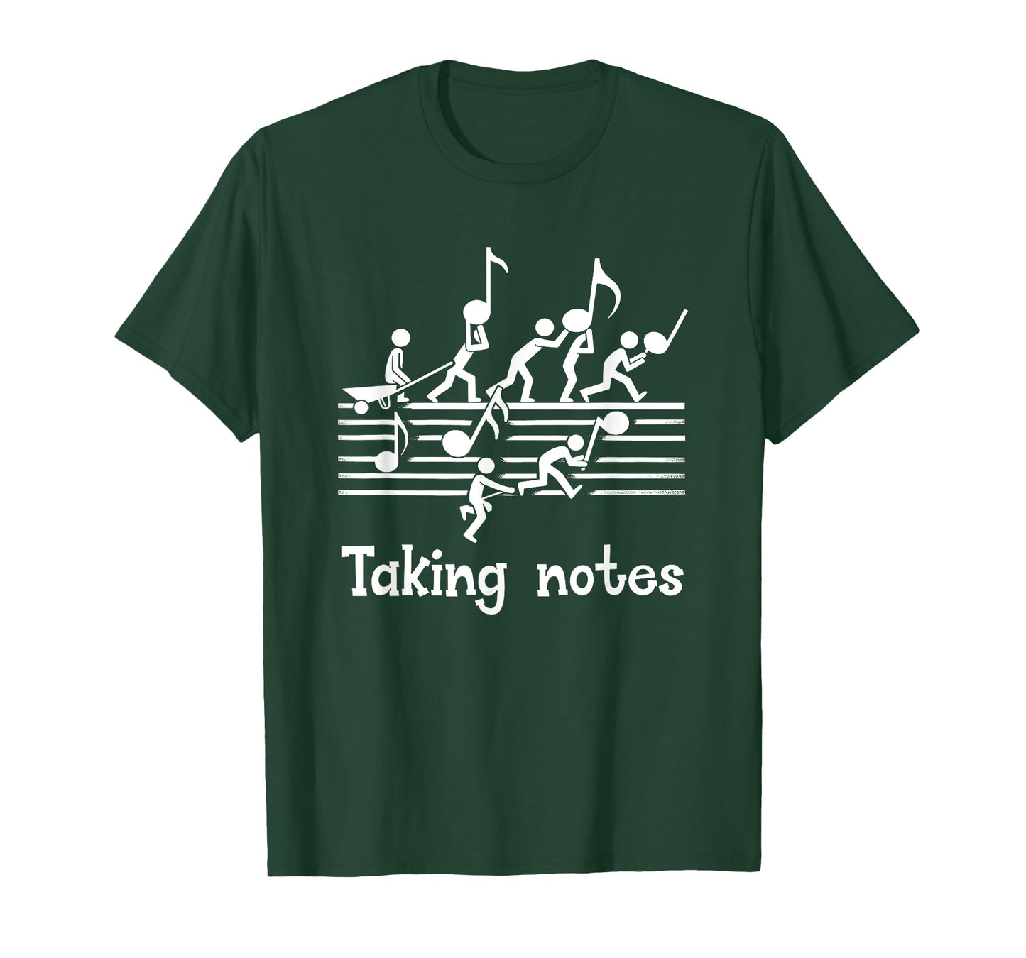 Musical Stick People Taking Notes Music Teacher Humor Music T-Shirt