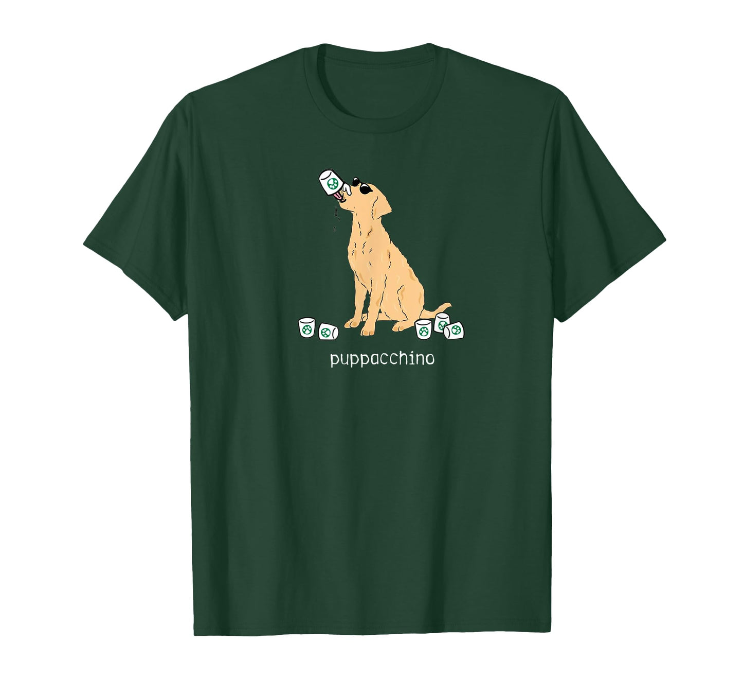 Puppachino Funny Cute Dog Pup Cup Pun Pet Owners Dog Love Men Women Kids T-Shirt