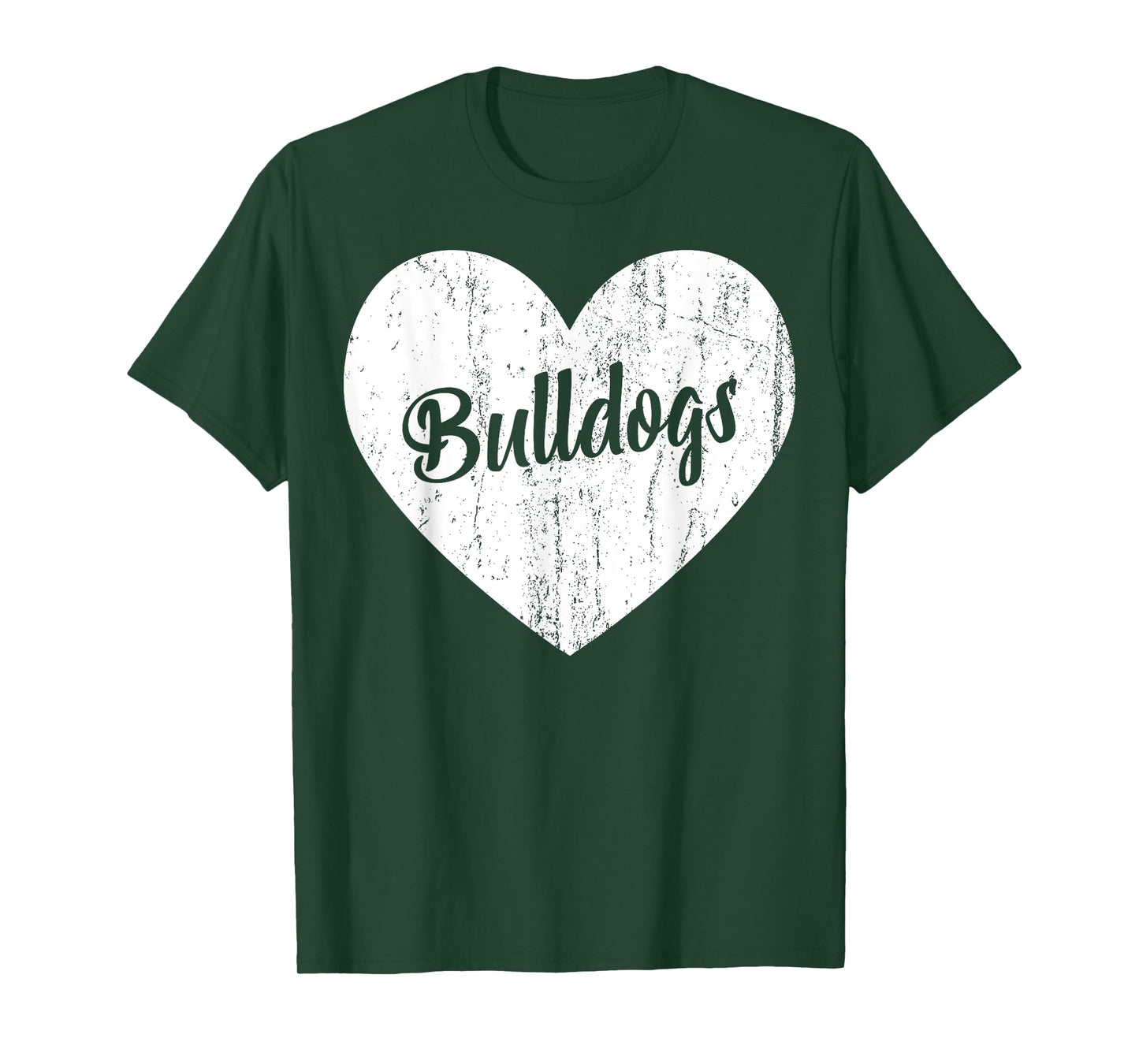 Bulldogs School Sports Fan Team Spirit Mascot Heart Gift T-Shirt