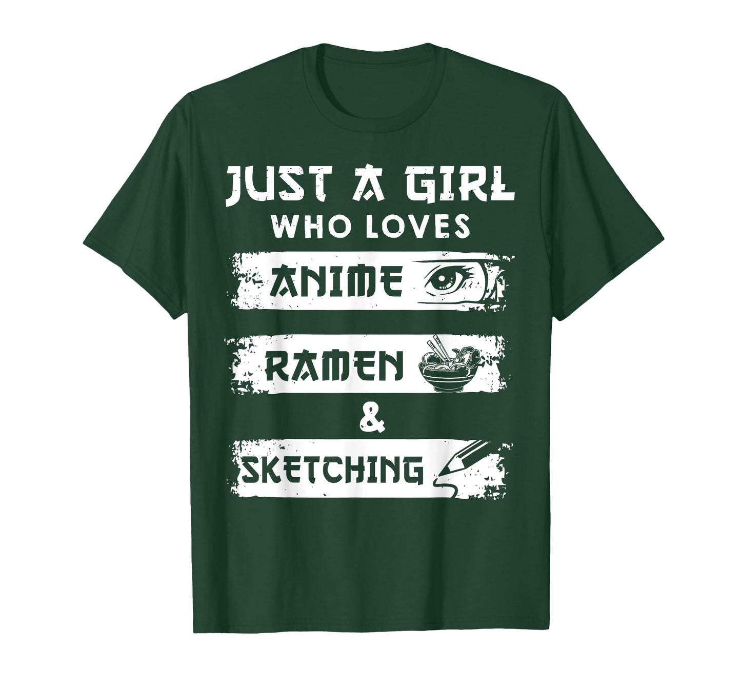 Just a Girl Who Loves Anime Ramen And Sketching Otaku Anime T-Shirt