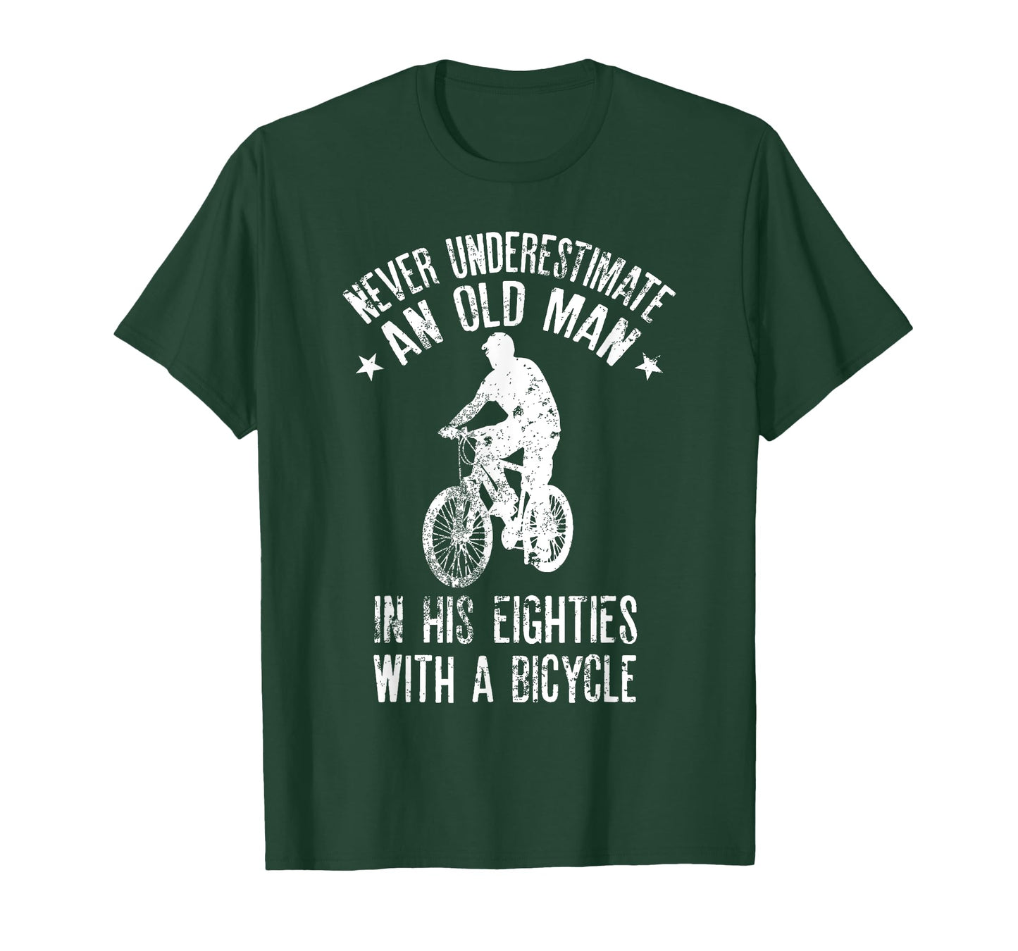 Never Underestimate Old Man In His Eighties With A Bicycle T-Shirt