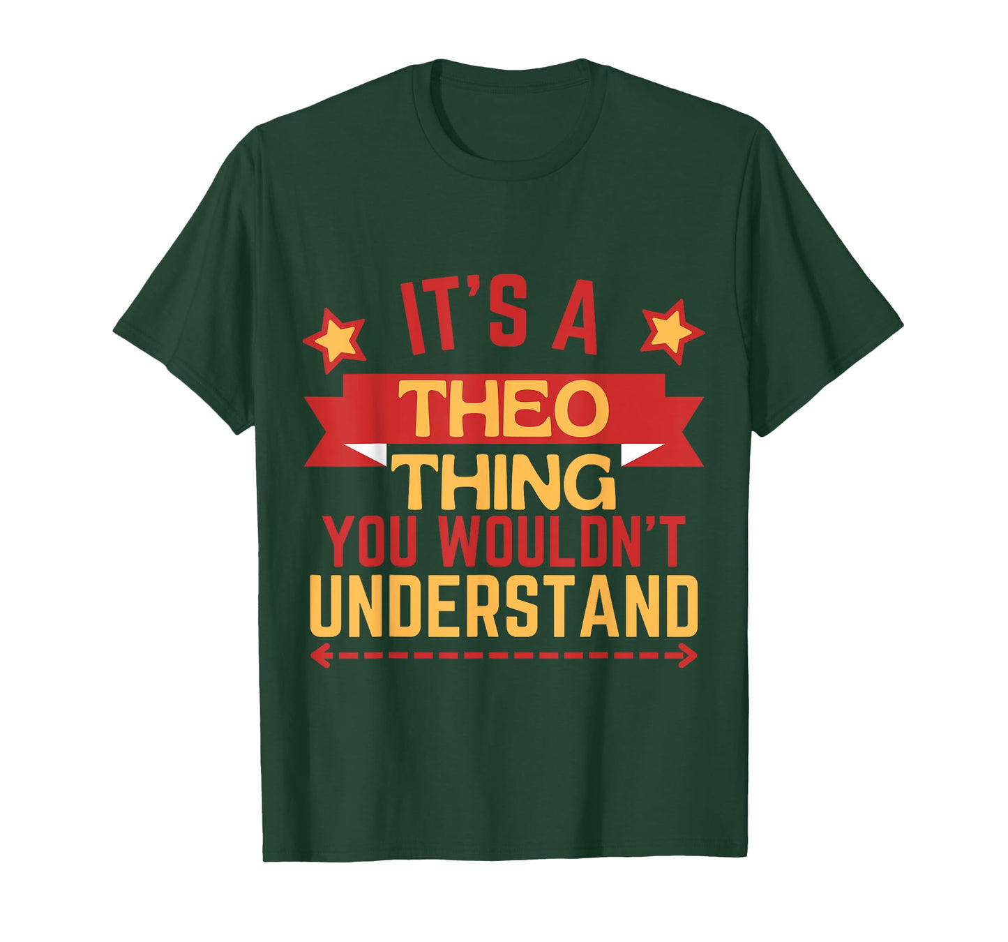 Theo Name Gift Birthday Celebration Unisex-Kids Theo Gift T-Shirt Black Small Modern Crew Neck Short Sleeve T-Shirt