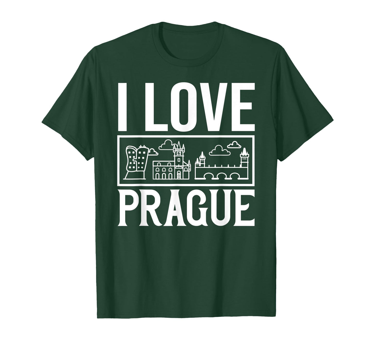 Prague Czech Republic City Skyline Map Travel T-Shirt