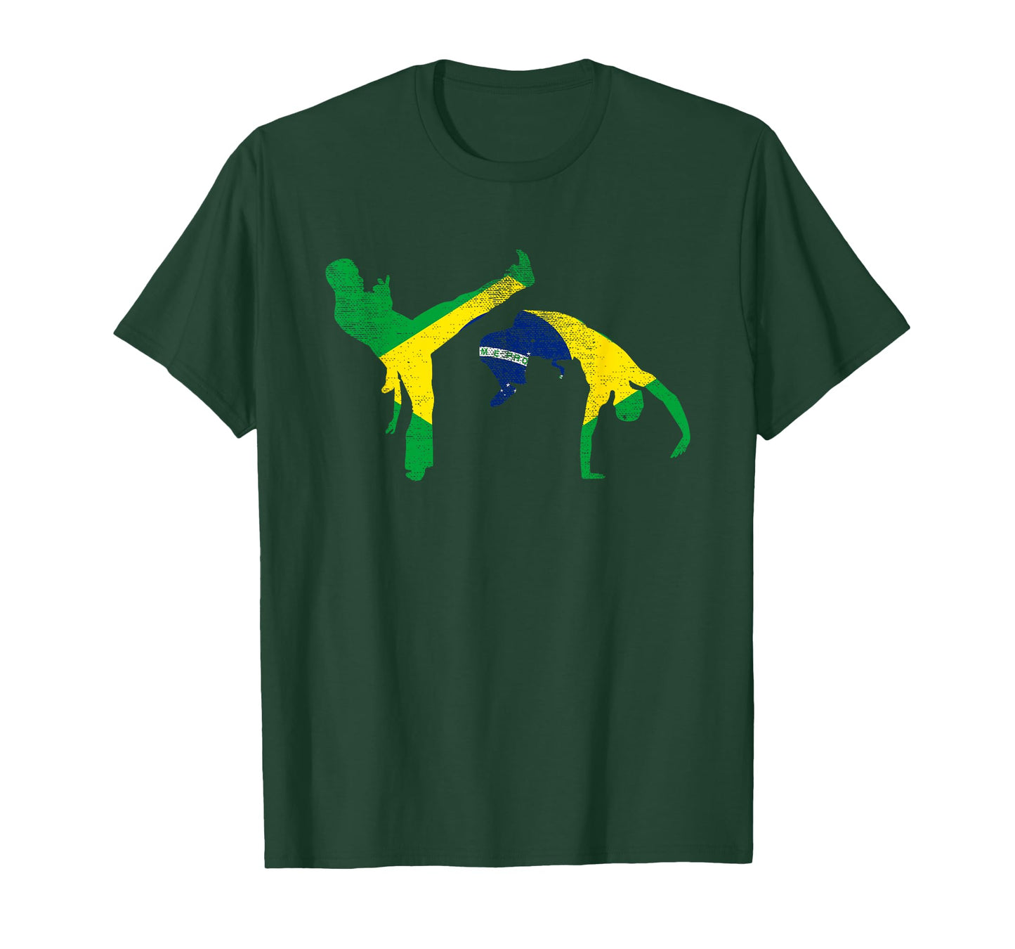 Brazil Flag Capoeira Dancer MMA Afro Brazilian Kick Fighter T-Shirt