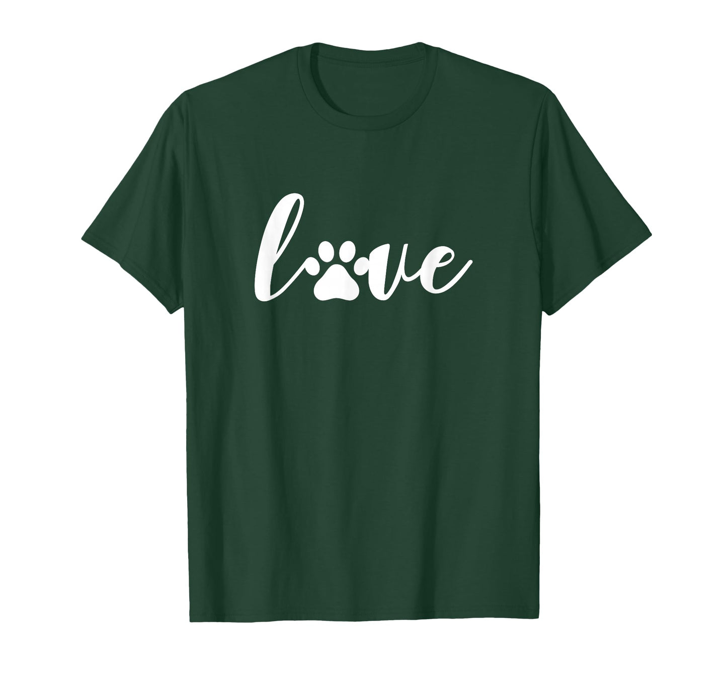 Paw Print Love Heart Funny Cool Dog Cat Mom Pet Animal Lover T-Shirt Small