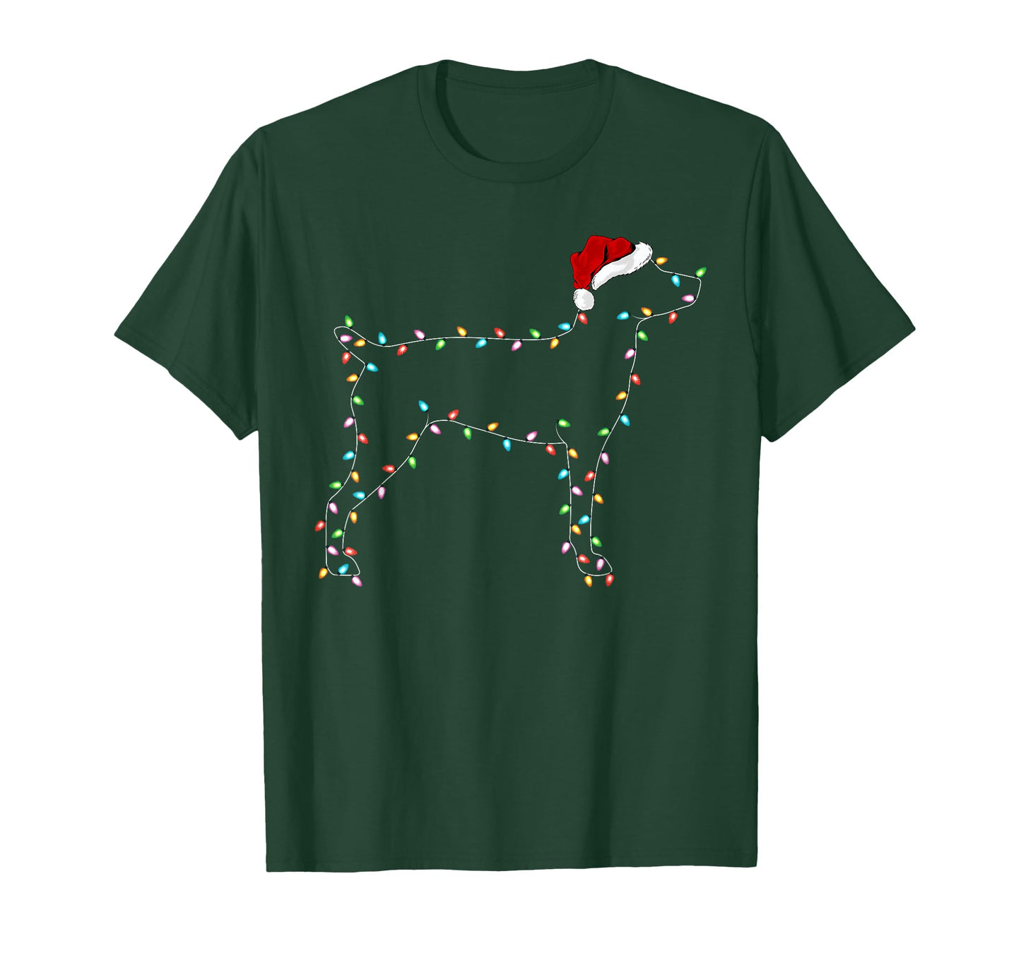 Rat Terrier Xmas Lighting Santa Hat Rat Terrier Christmas T-Shirt