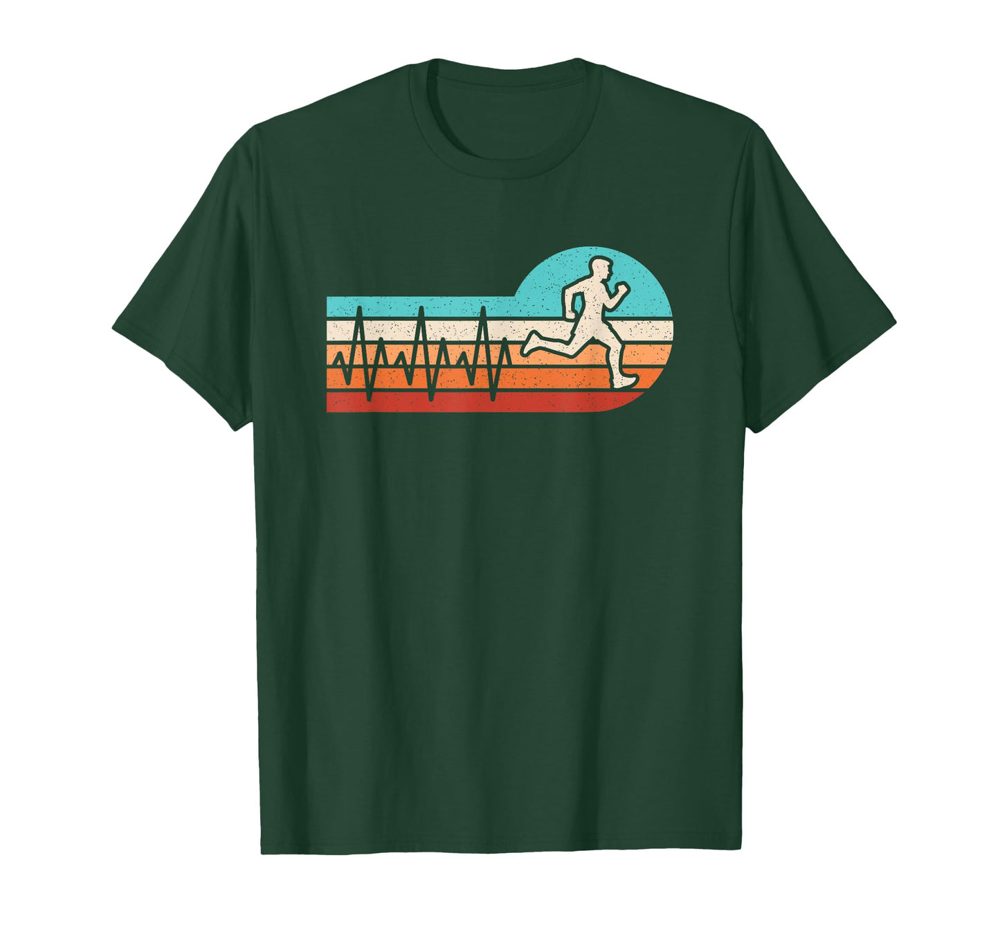 Running Heartbeat Run Retro Running Runner Men Women Kids T-Shirt