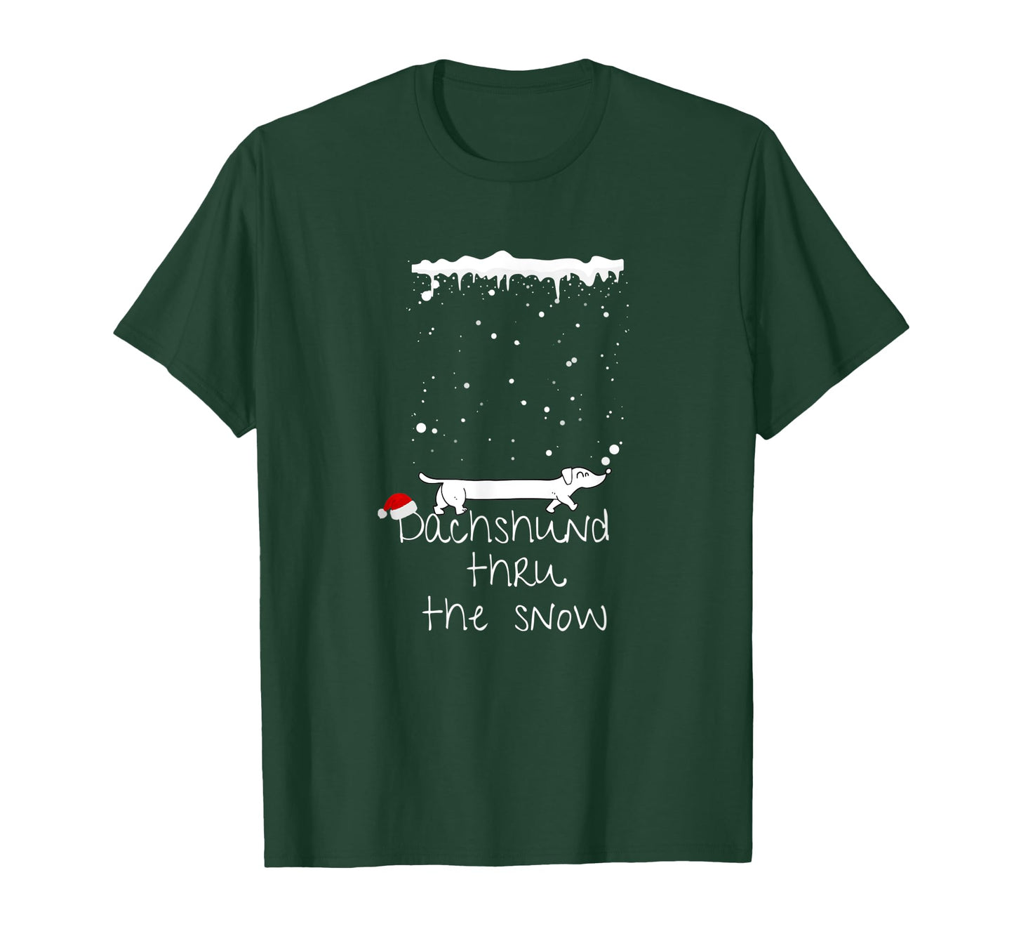 Cute Christmas Dog, Dachshund thru the snow T-Shirt