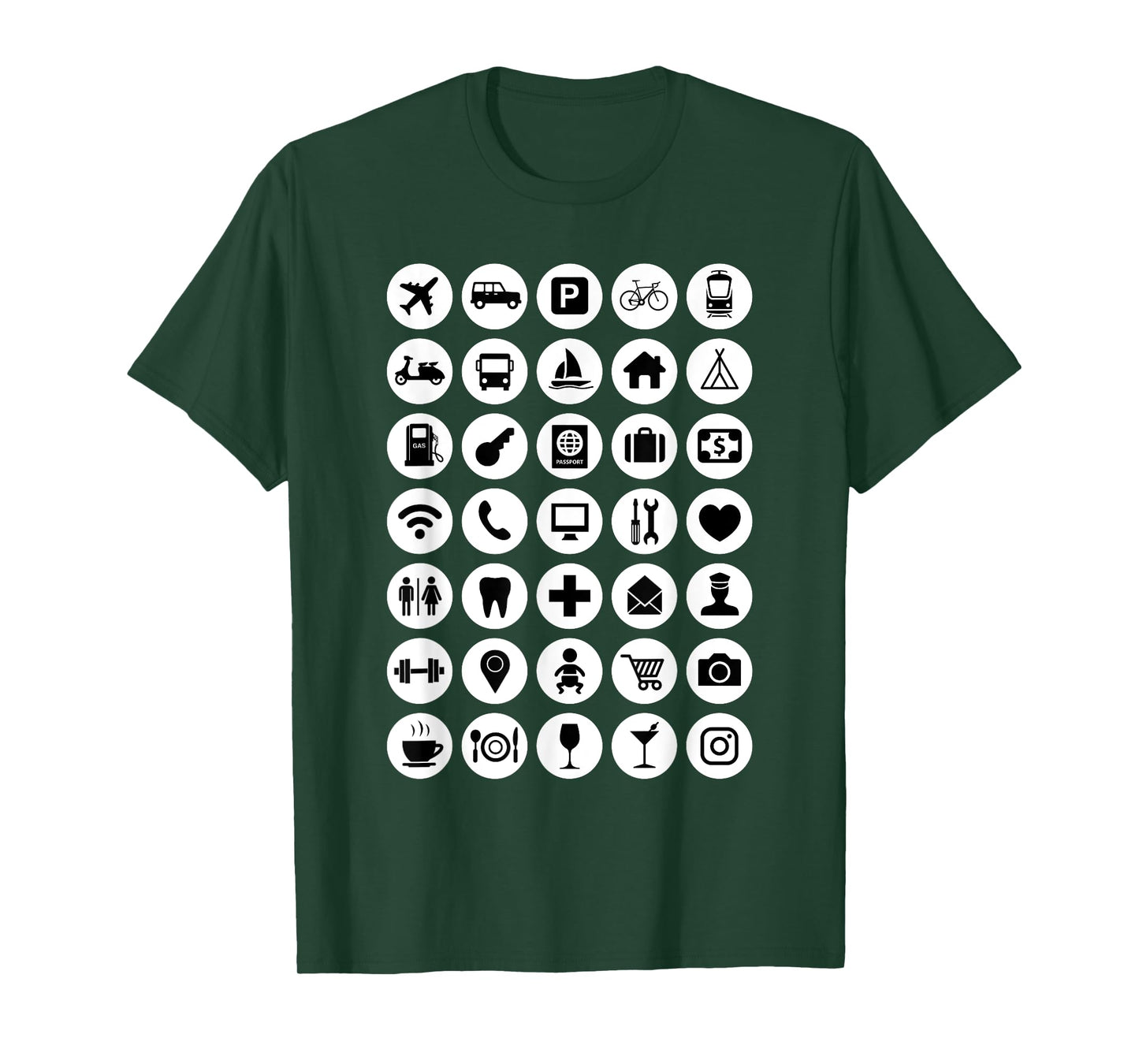 Travel Hack International Icons Backpacker Fan Tourist Help T-Shirt
