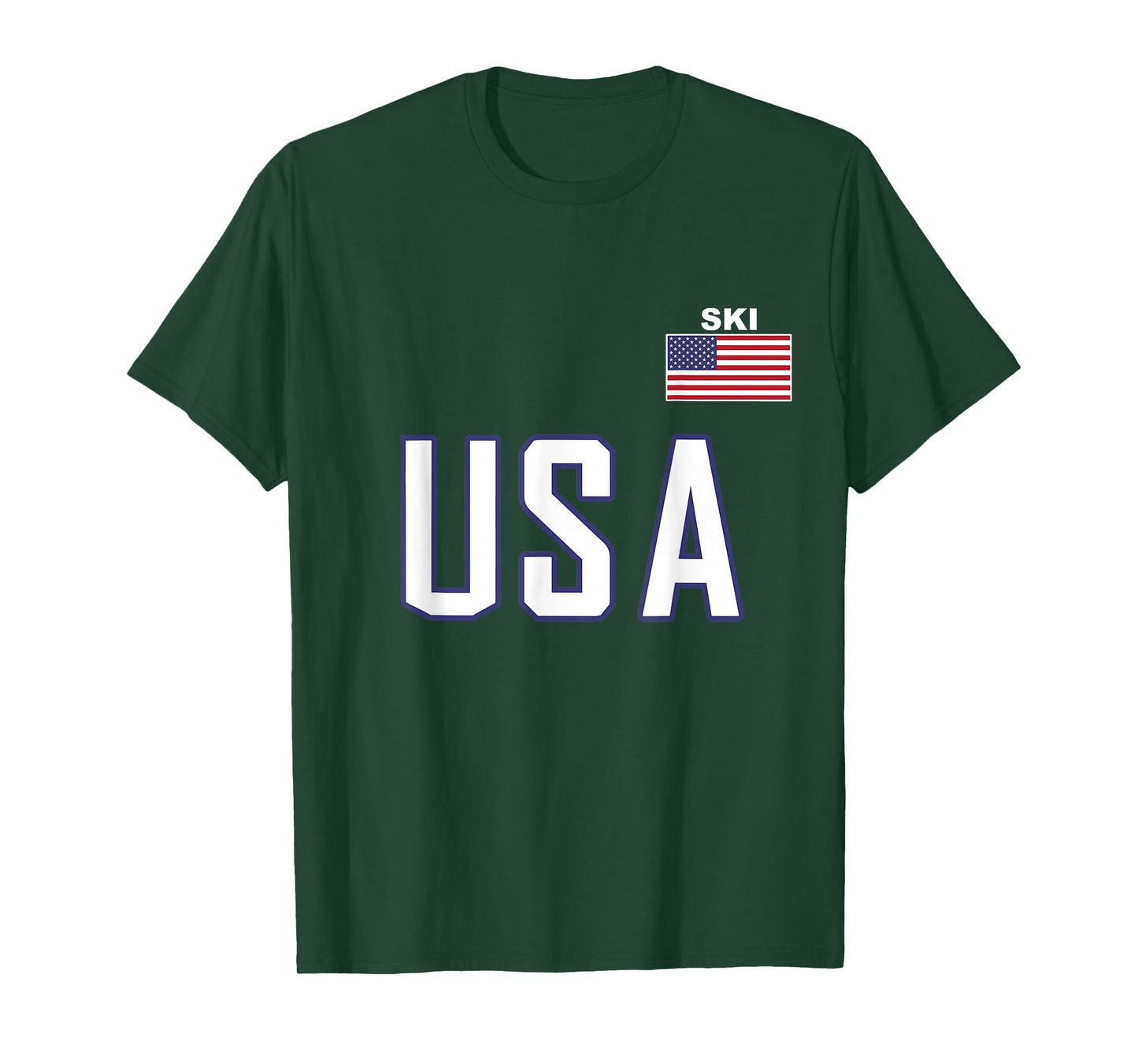 USA Flag Skiing Team Cool Ski Equipment for Skier Men Women T-Shirt