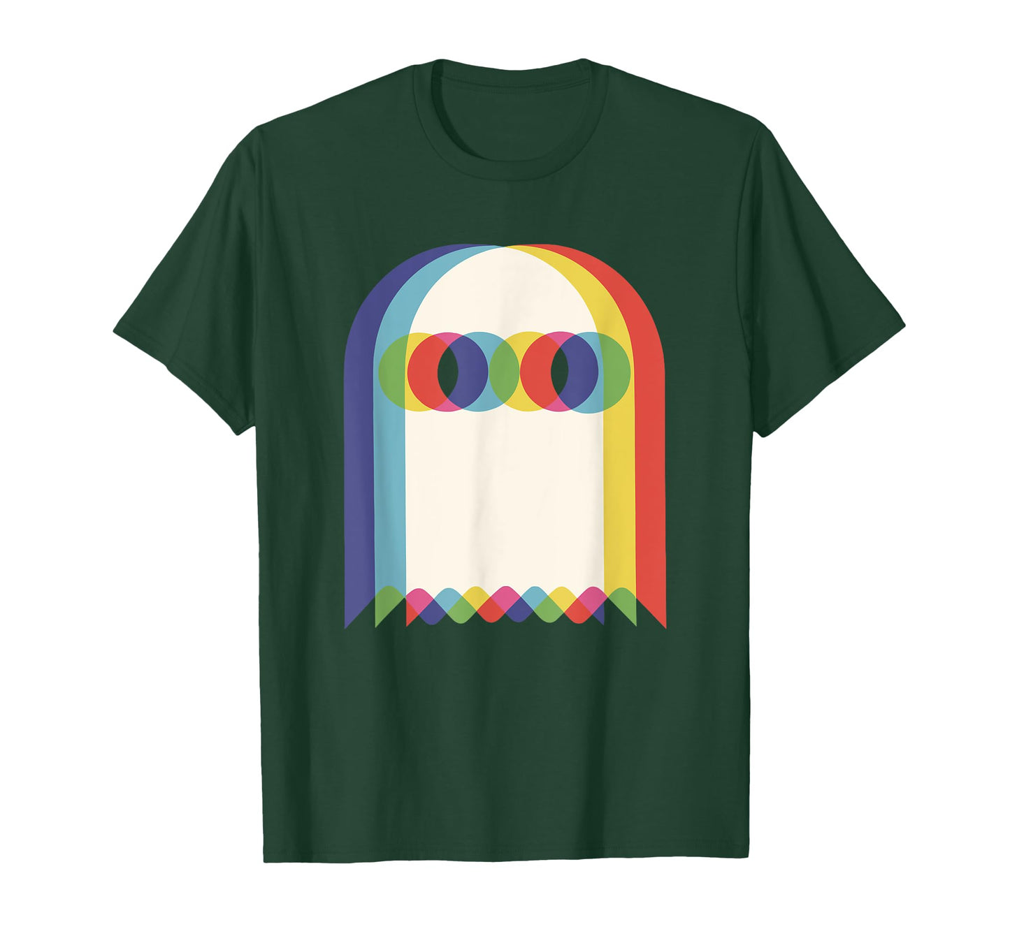 Threadrock Vaporwave Psychedelic Ghost Retro Halloween Techno EDM Unisex T-Shirt - Black, Small