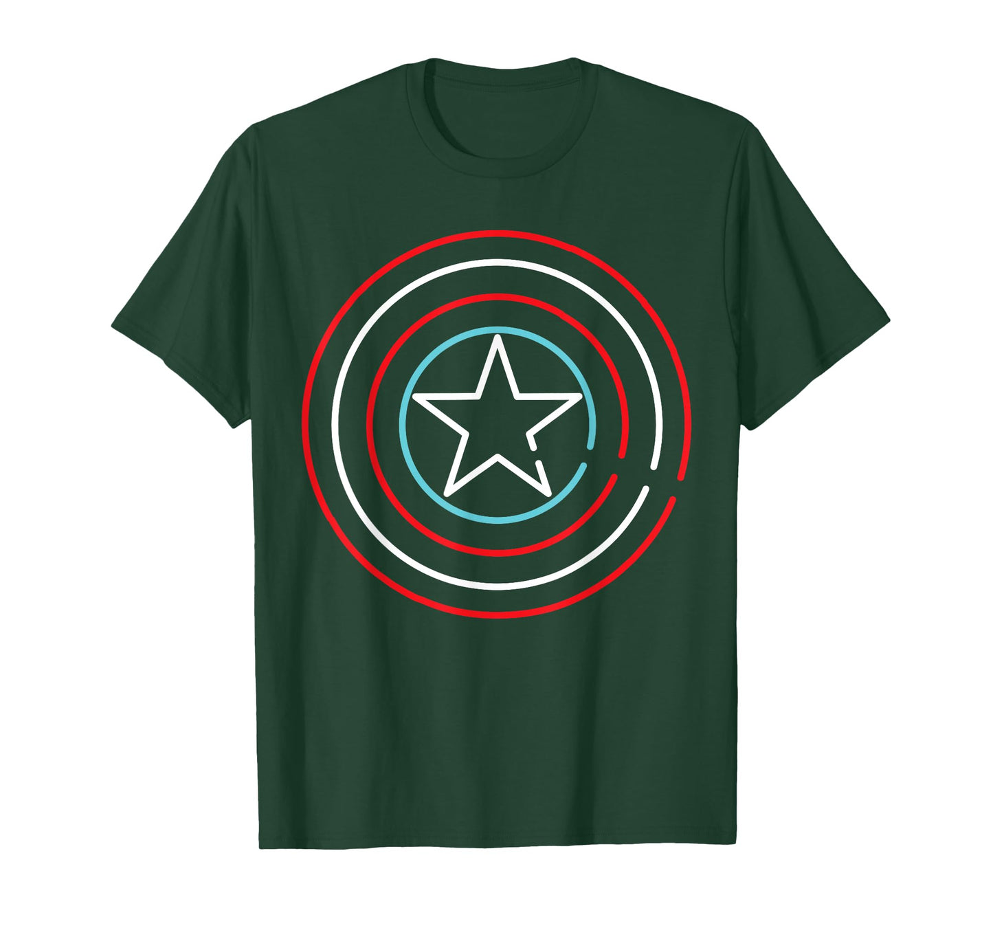 Marvel Super Heroes Neon Light Sign Captain America Shield T-Shirt
