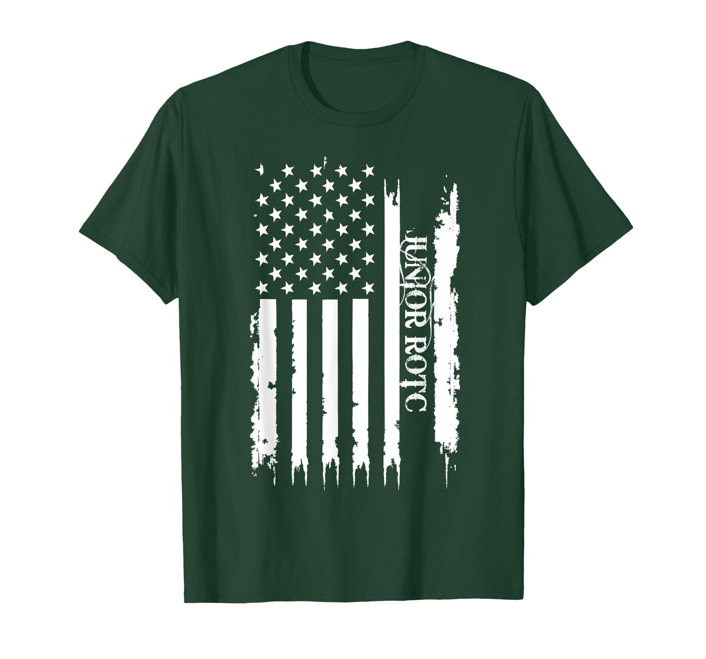 Junior ROTC United States Distressed w US Flag T-Shirt