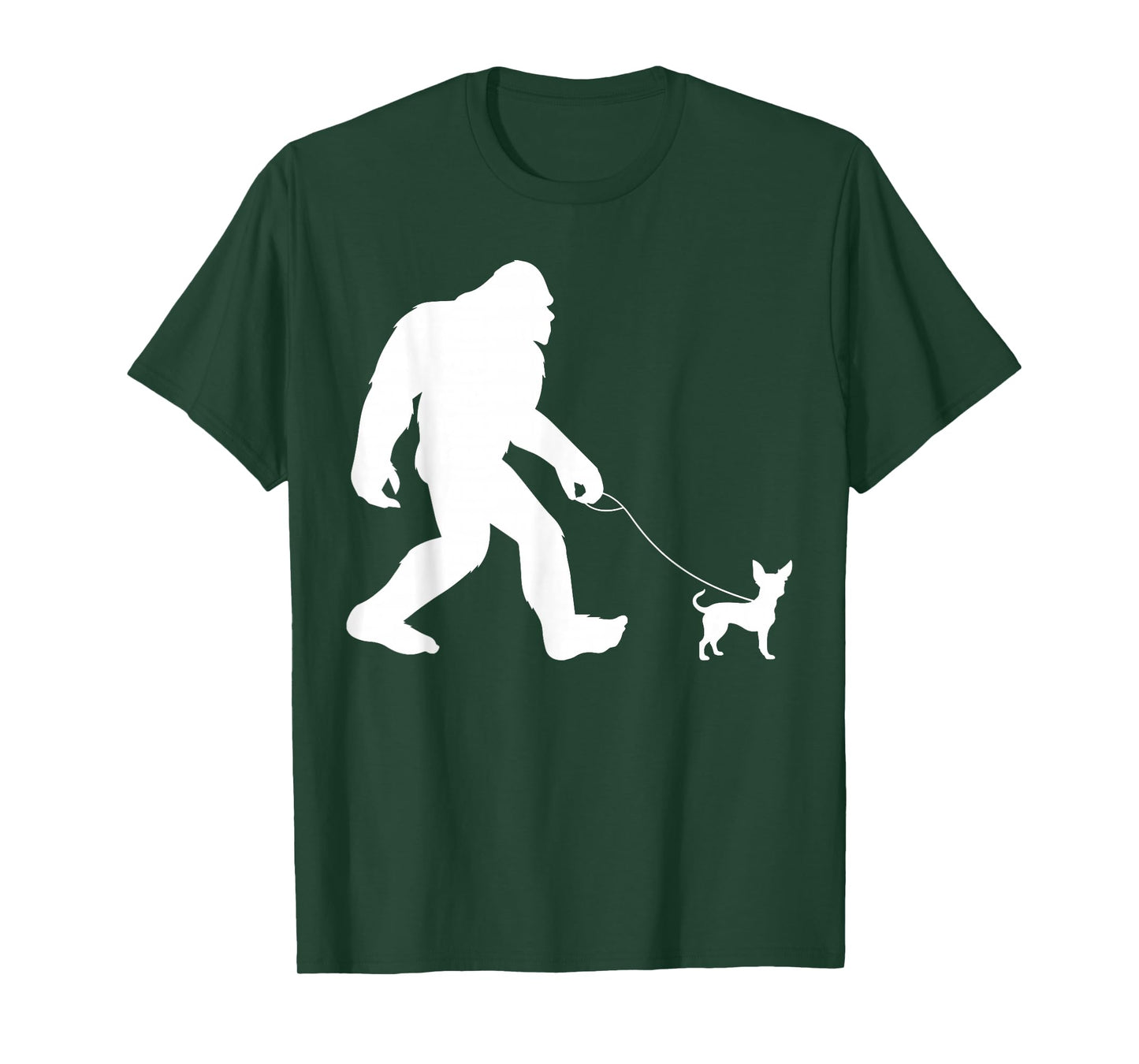 Fun Bigfoot Sasquatch Walking Chihuahua Gag Gift T-Shirt