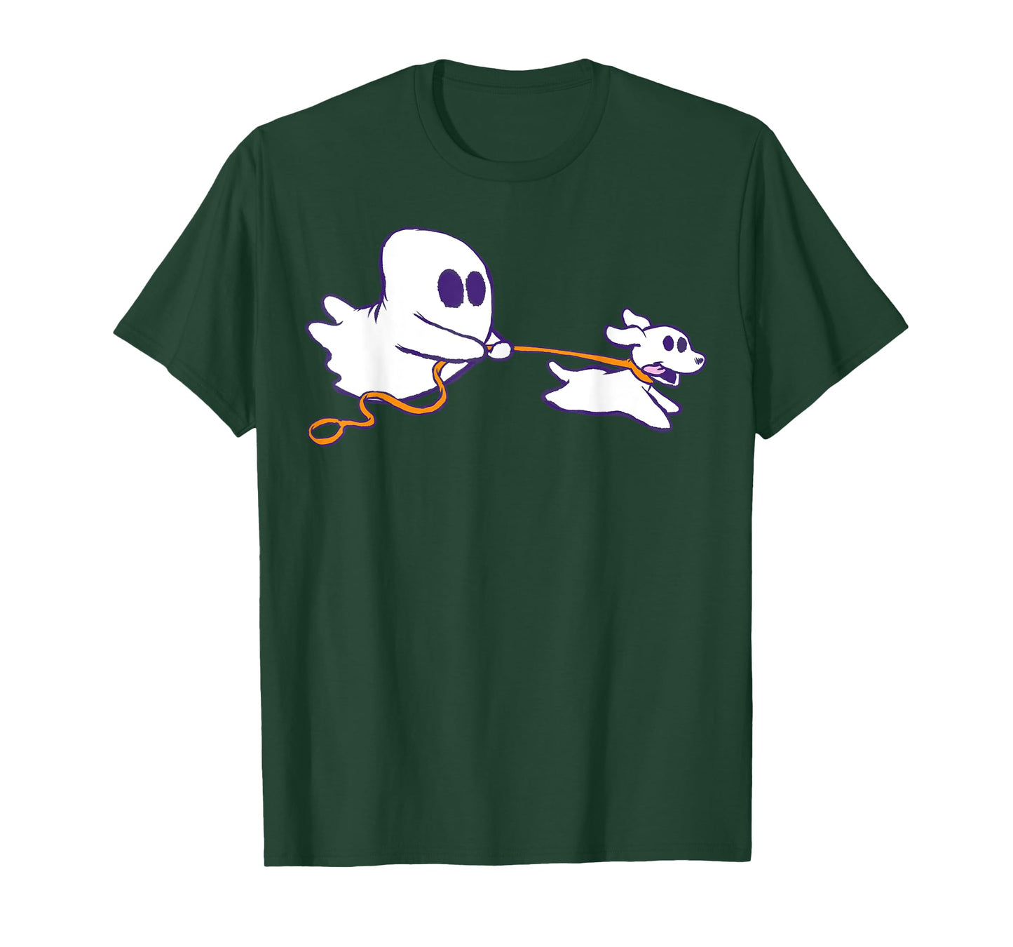 Cute Ghost Dog Walker Graphic Halloween Costume T-Shirt