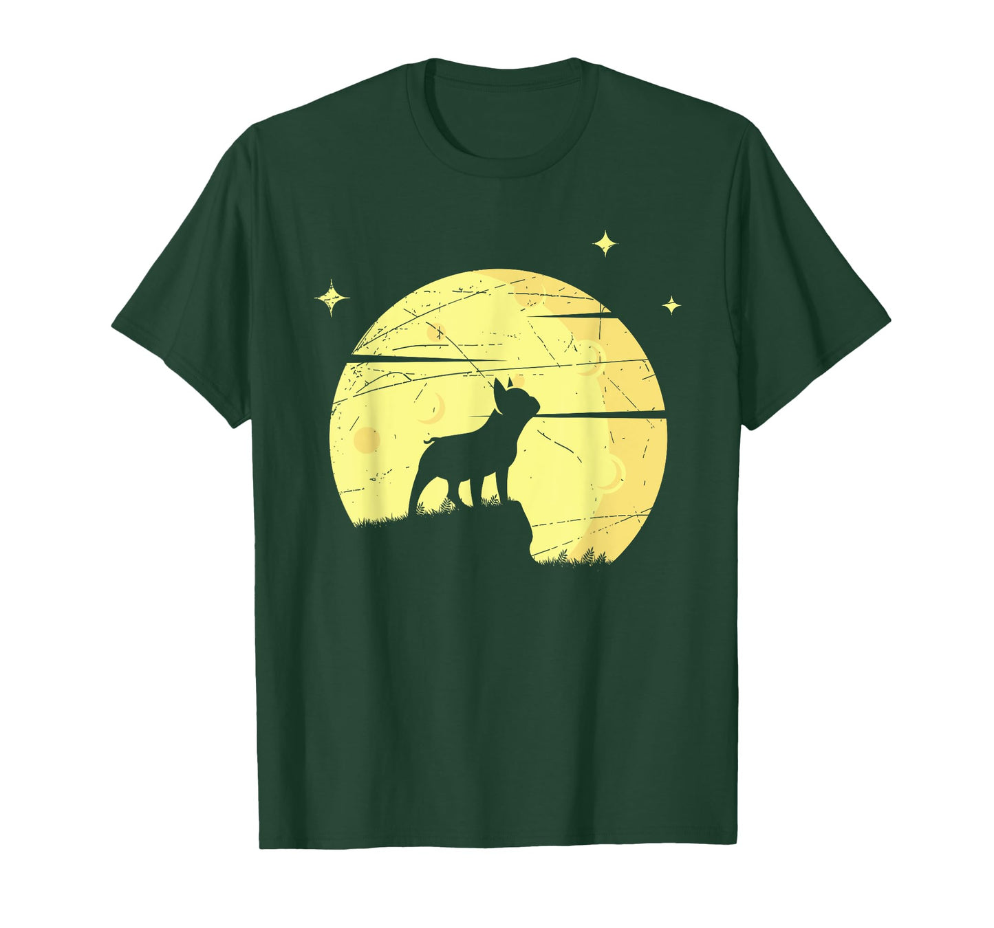Frenchie Bulldog Dog Pet Animal Moon French Bulldog T-Shirt for Men Women Kids