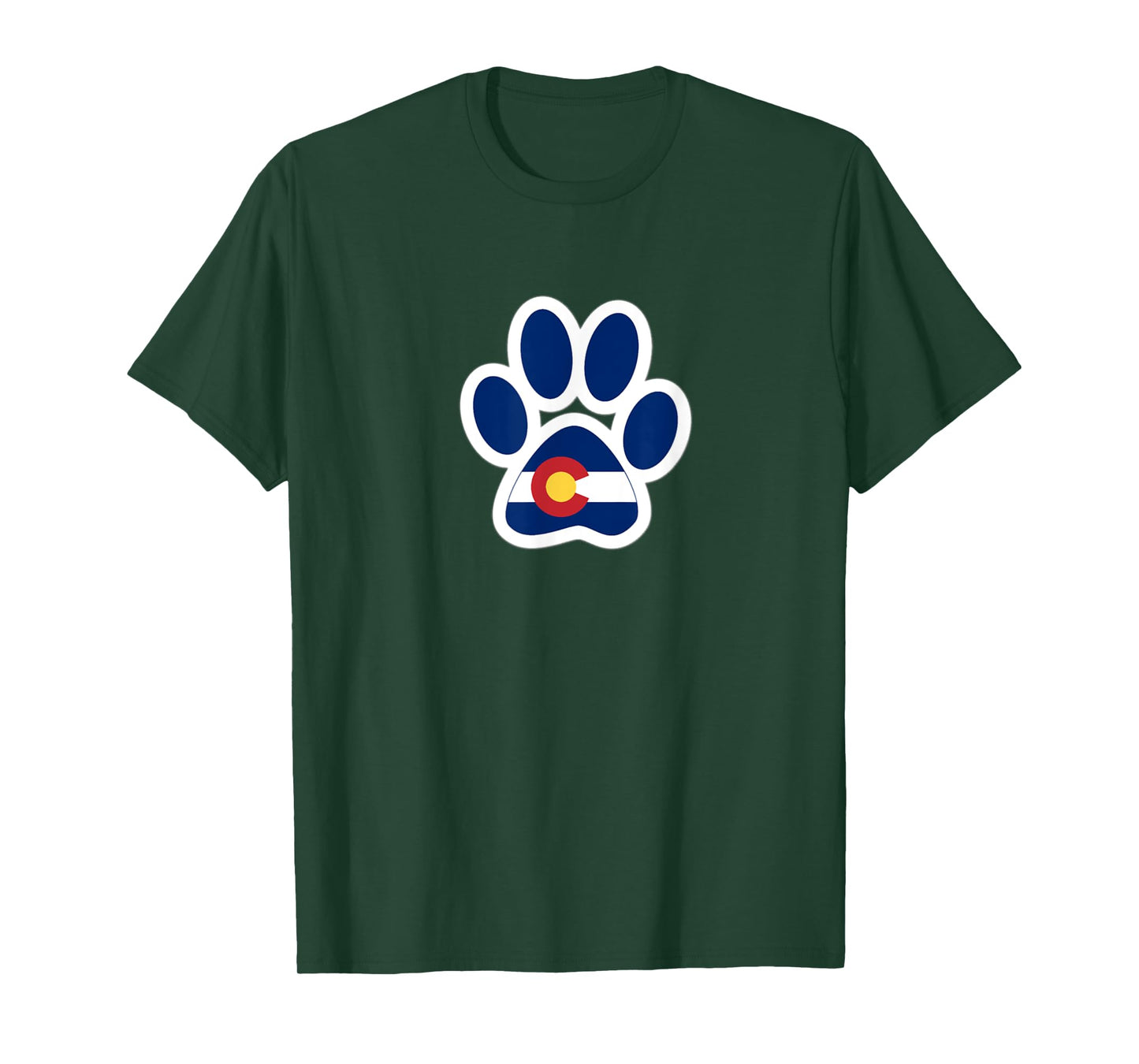 Colorado Flag Paw Print T-Shirt