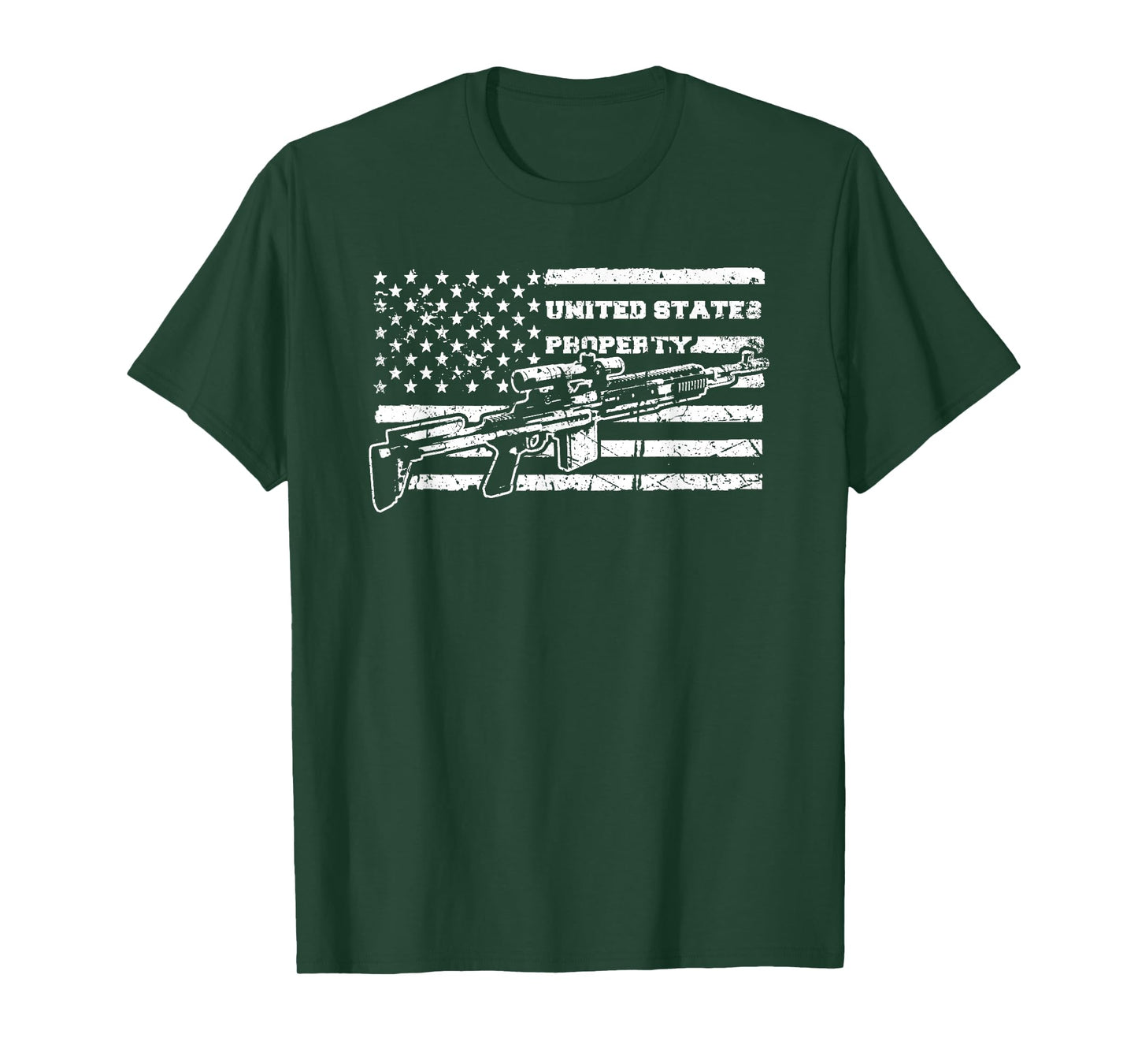 U.S. Army M14 EBR Enhanced Battle Rifle Distressed US Flag T-Shirt