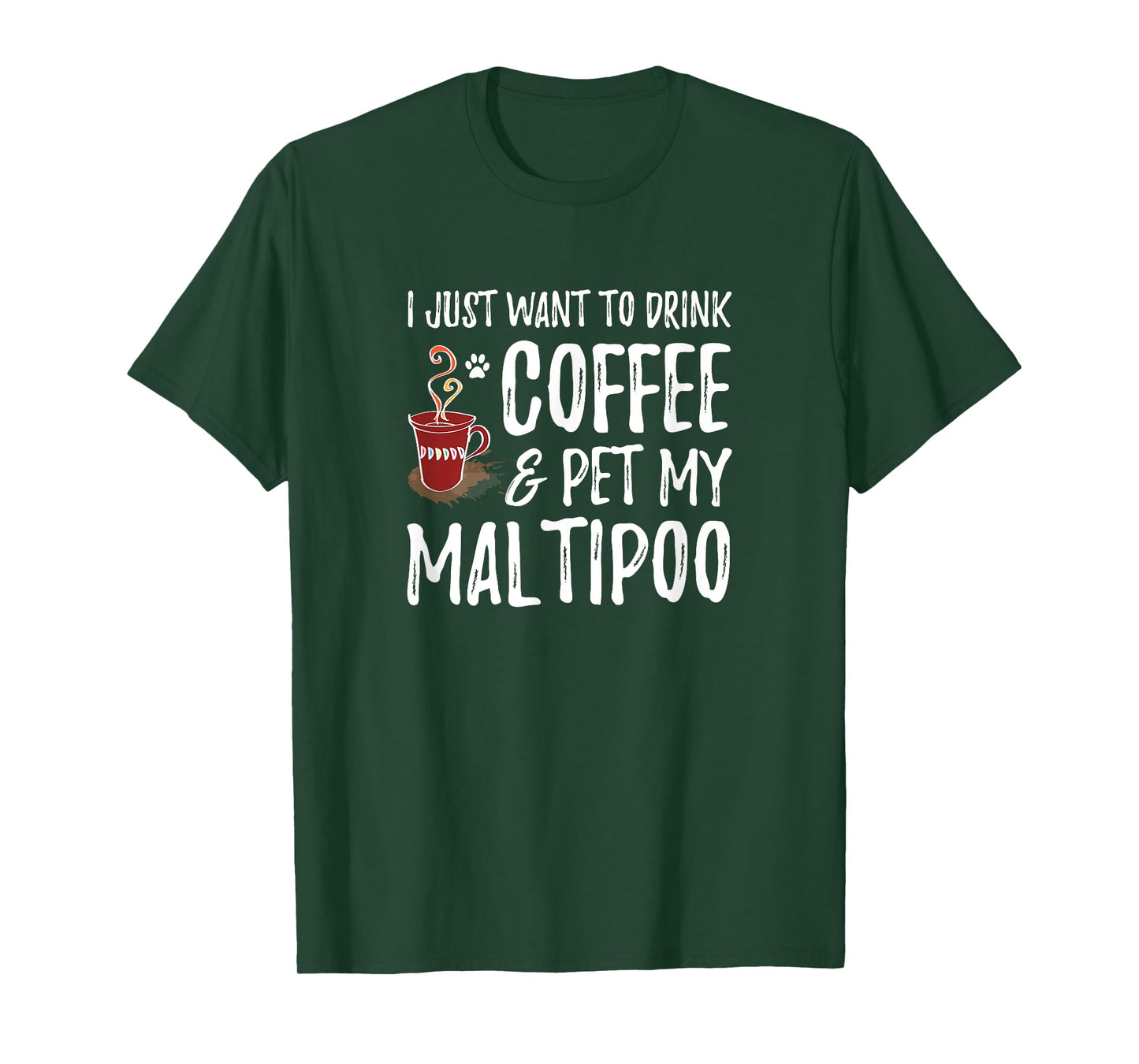 Coffee and Maltipoo Shirt Funny Dog Mom or Dog Dad Gift Idea Men Women Kids T-Shirt
