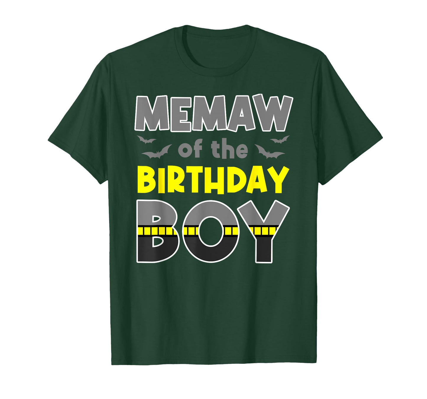 Memaw Of The Birthday Boy Bat Family Party Theme Boys Gift T-Shirt