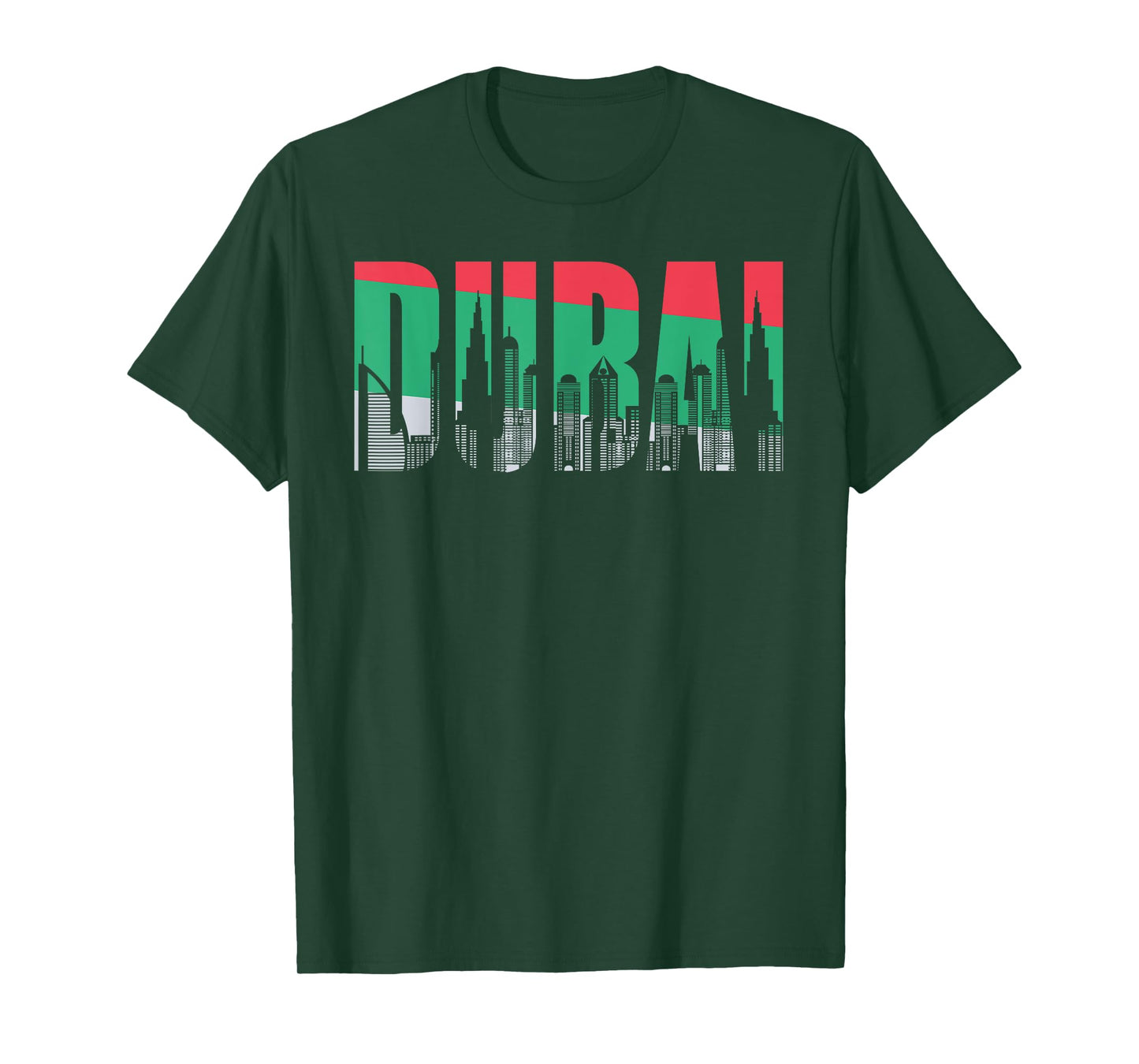 Dubai Skyline Flag Souvenir Gift T-shirt UAE Pride Tee T-Shirt