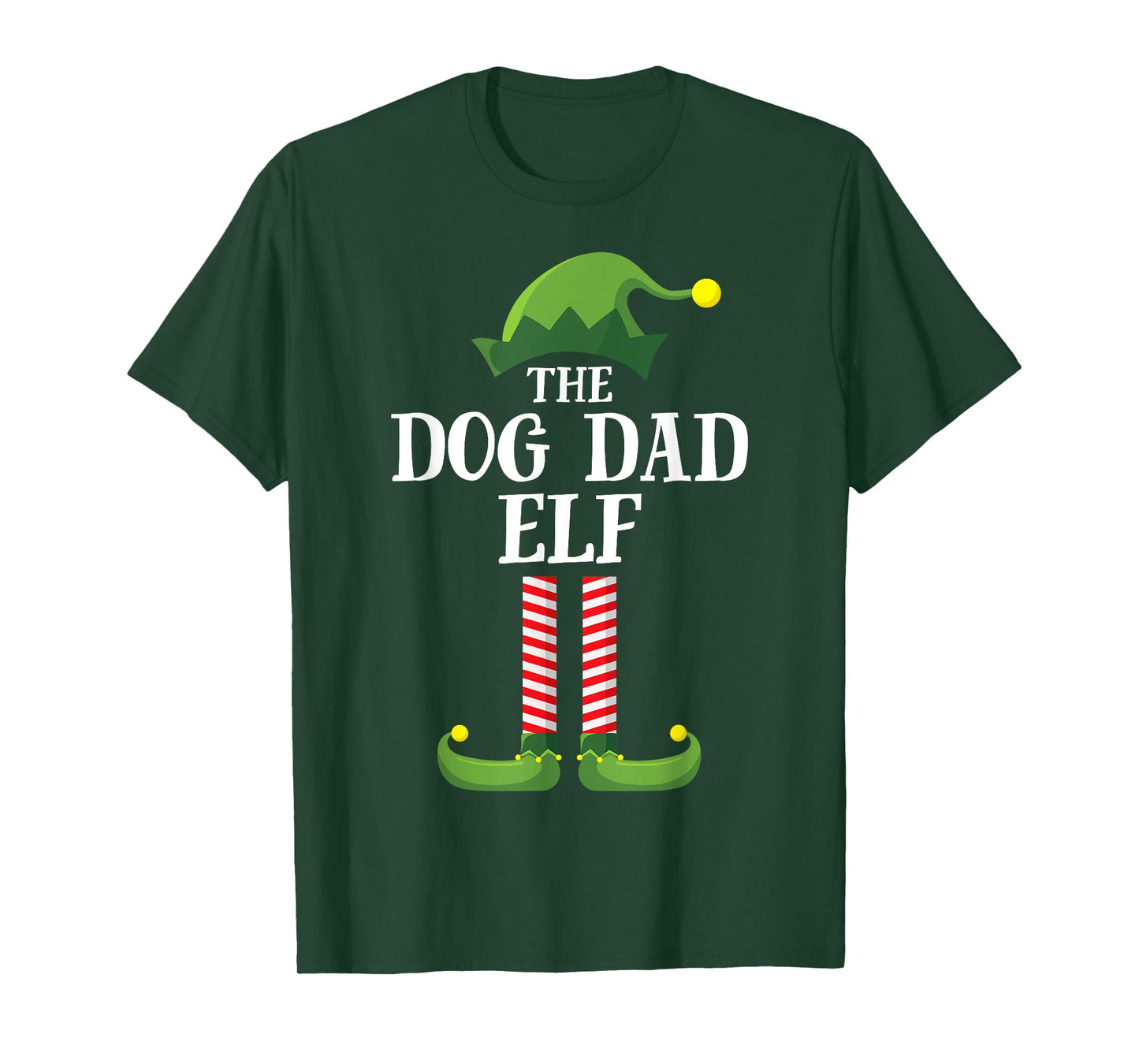 Dog Dad Elf Matching Family Group Christmas Party Pyjamas T-Shirt for Men Women Girls Kids