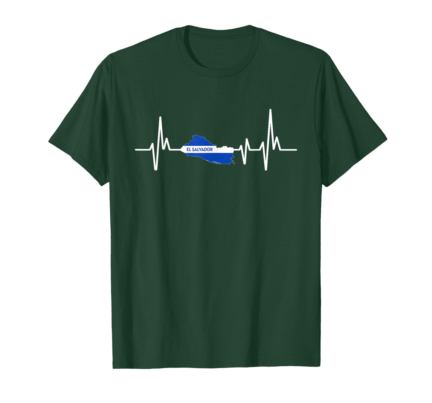 El Salvador Flag Heartbeat ECG Design El Salvador T-Shirt