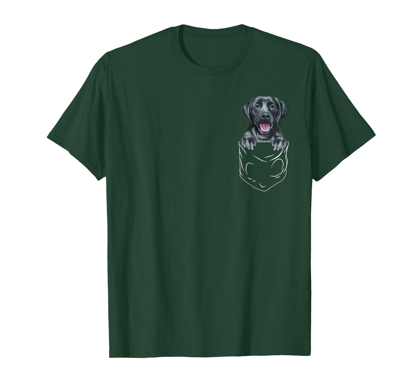 Dog In Pocket Black Labrador Retriever Funny Dog Lover Men Women Kids T-Shirt
