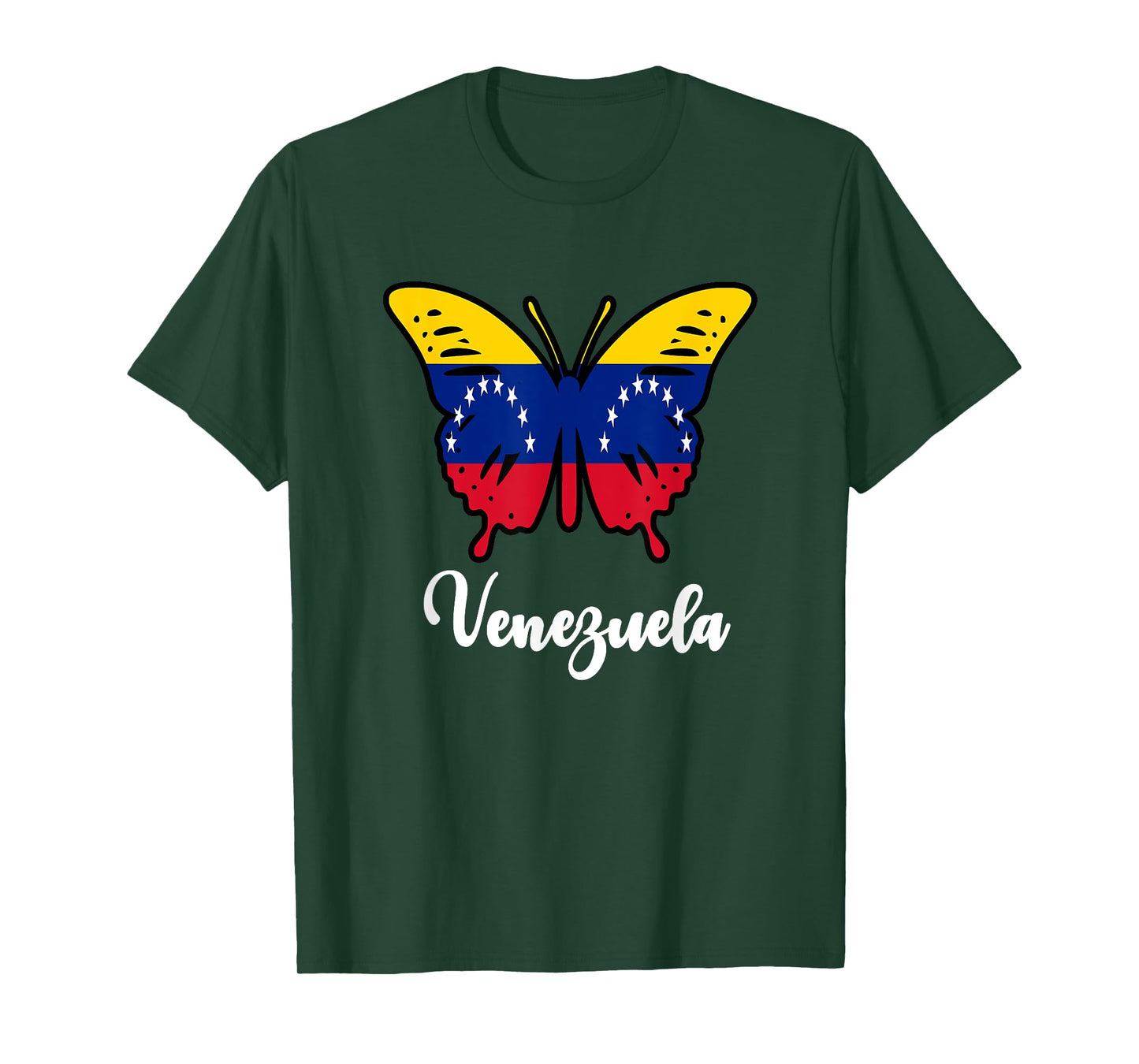 Venezuelan Girl Women Venezuela Flag Venezolana Butterfly T-Shirt