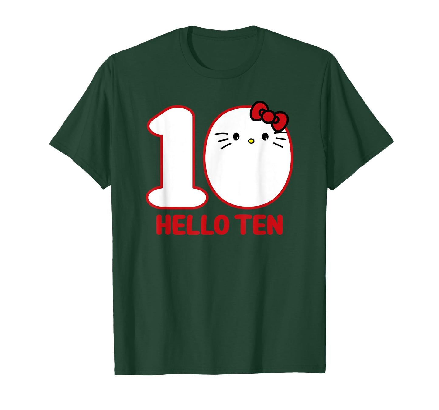 Happy Birthday Kitty, Cute Hello Ten Bday 10th Kawaii Gift T-Shirt