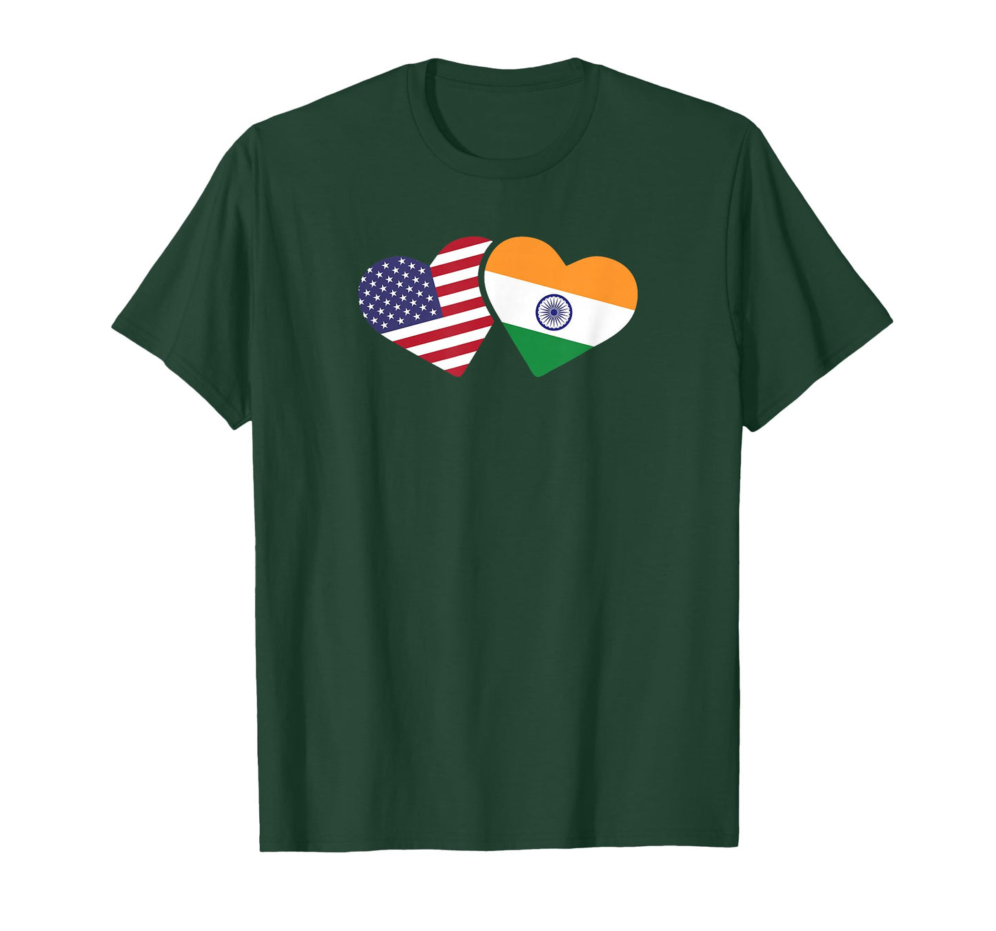 India USA Flag T Shirt Heart Indian American Love T-Shirt