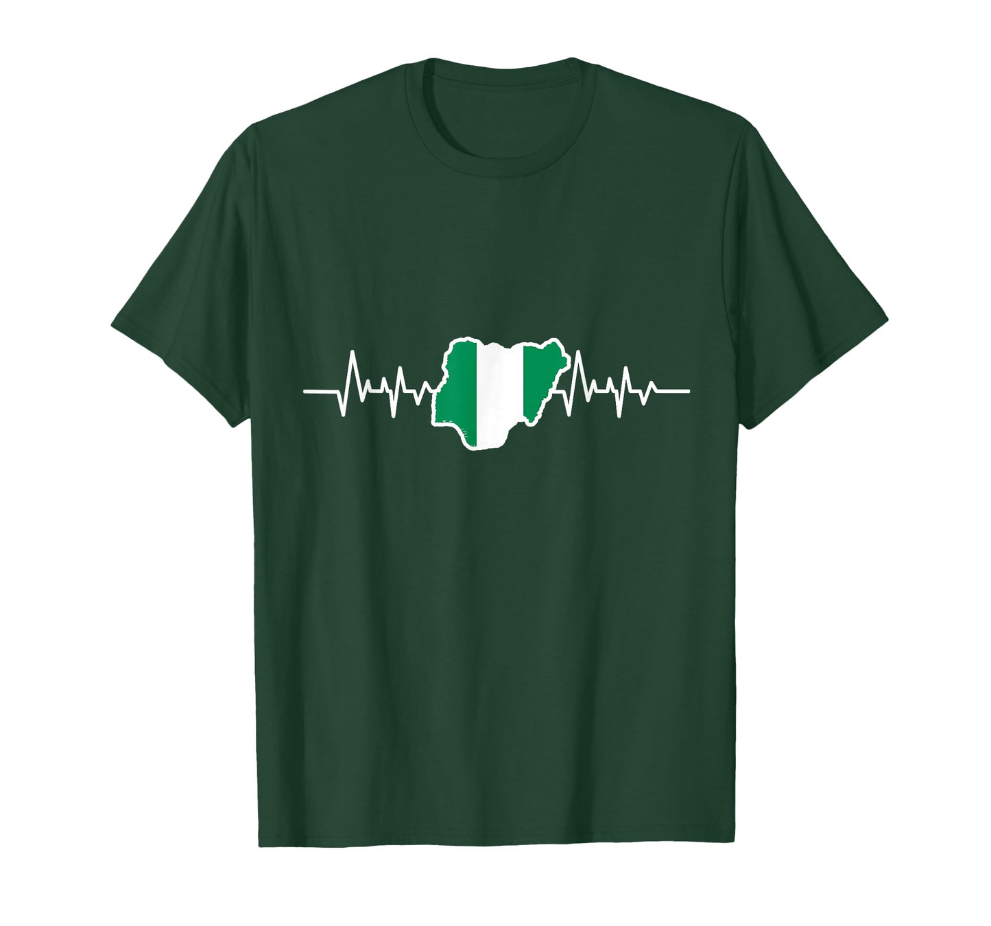 Nigerian Flag Gift Heartbeat Nigeria T-Shirt