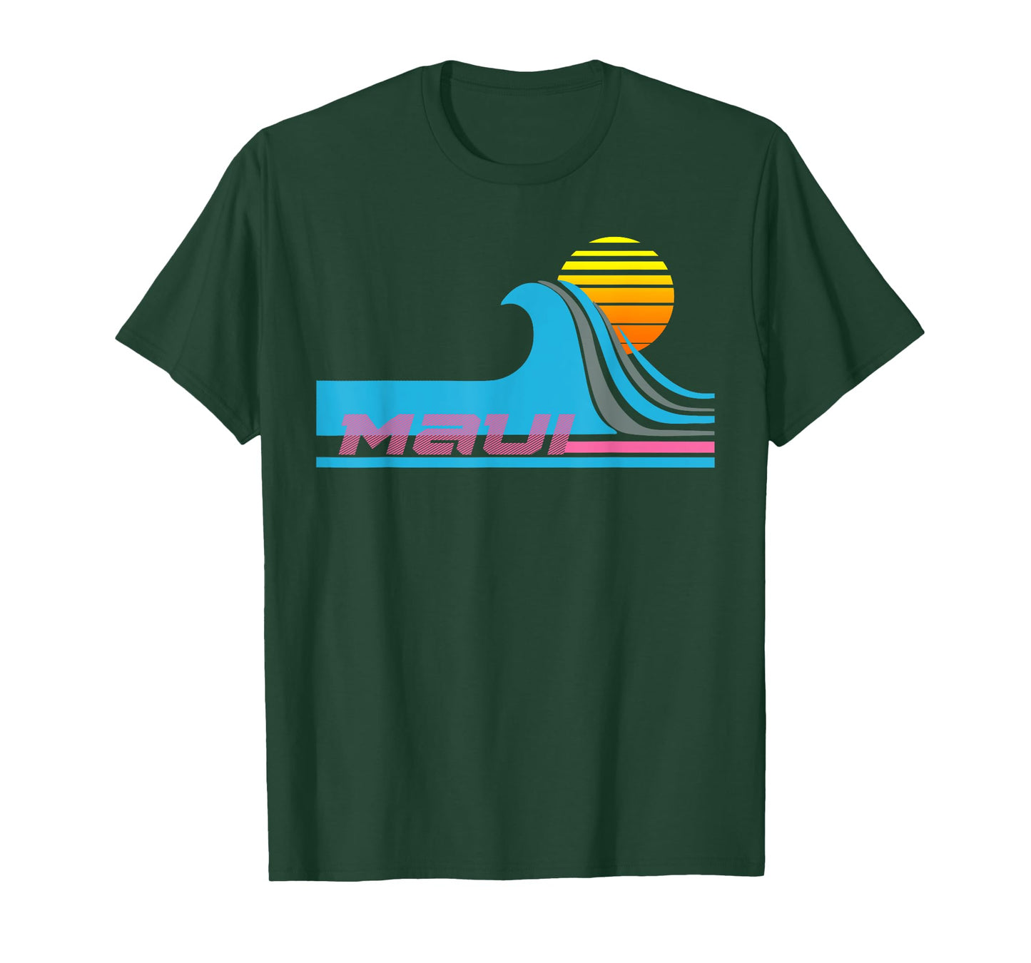 Maui T Shirt Retro 80s Style Surf Tee T-Shirt