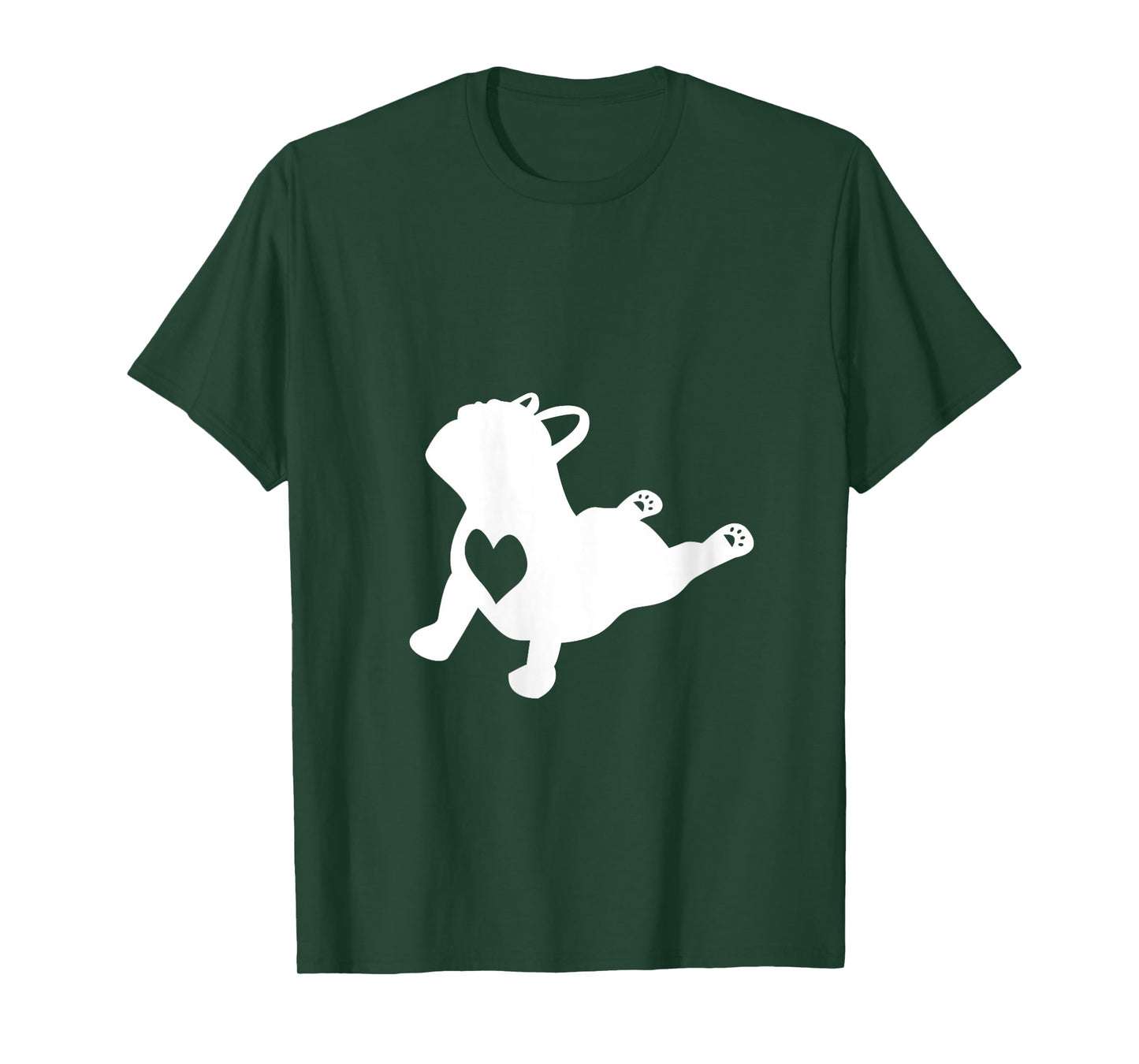 Womens French Bulldog Yoga Pose Love Heart Frenchie V-Neck T-Shirt