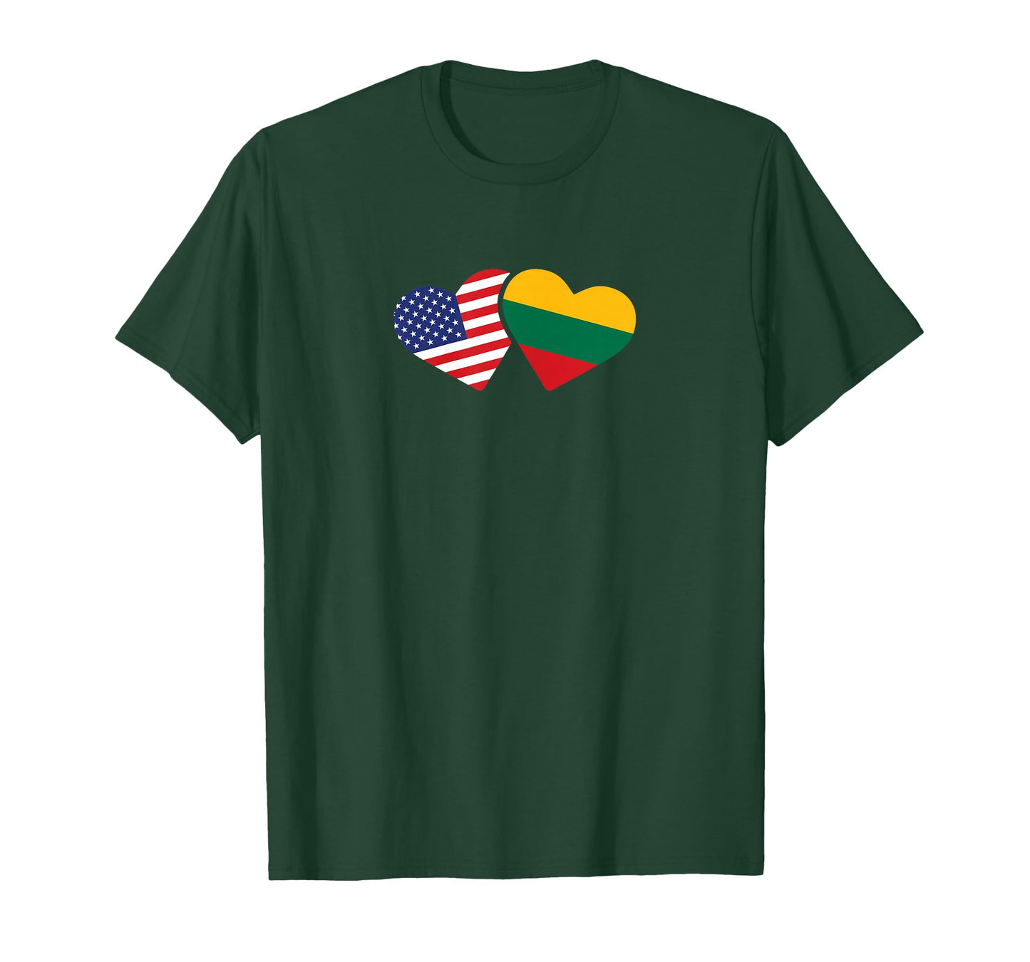 Lithuania USA Flag T Shirt Heart Lithuanian Americans Love T-Shirt