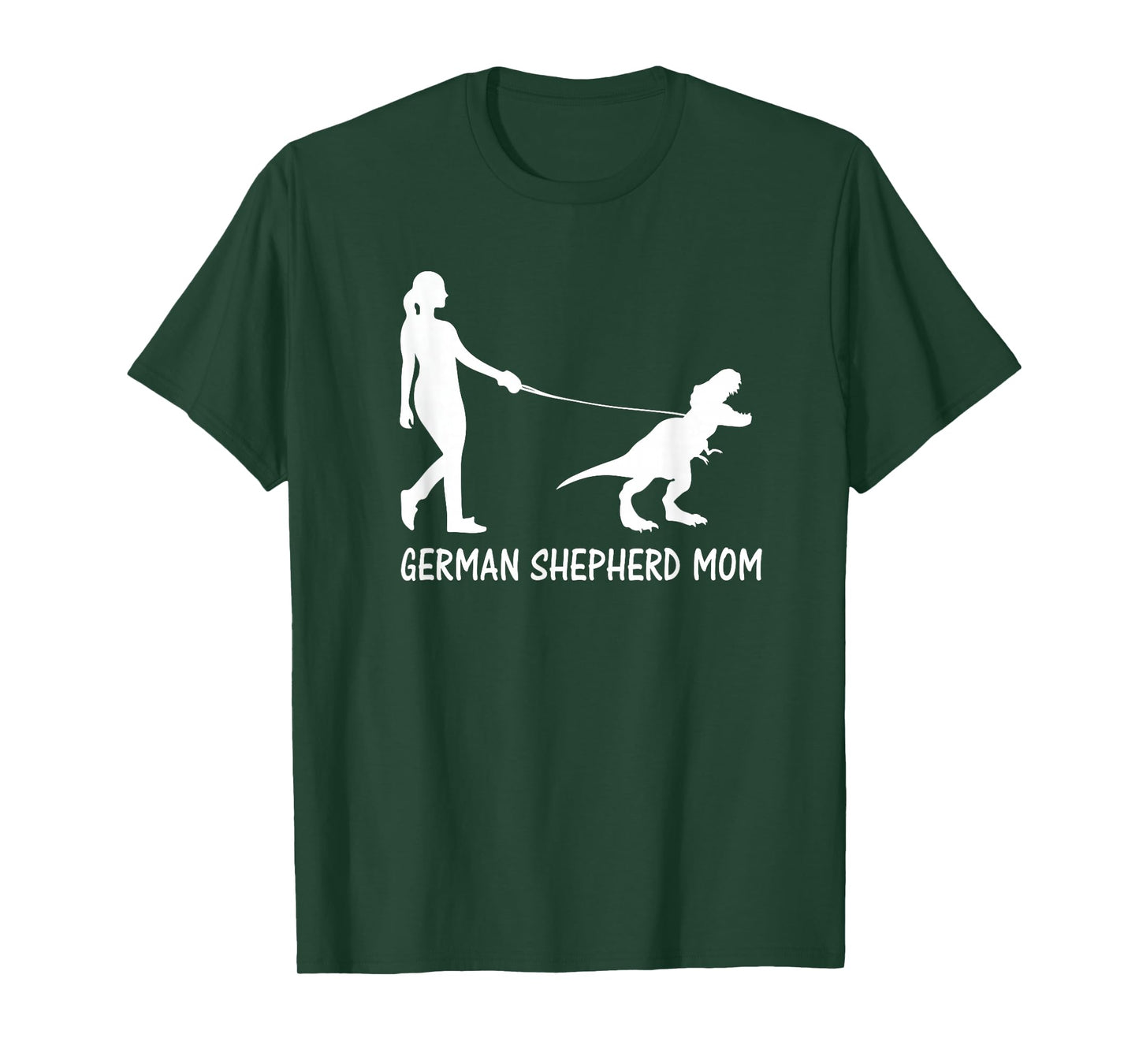 German Shepherd Mom Dinosaur GSD Owners Trex Women Mother T-Shirt Small