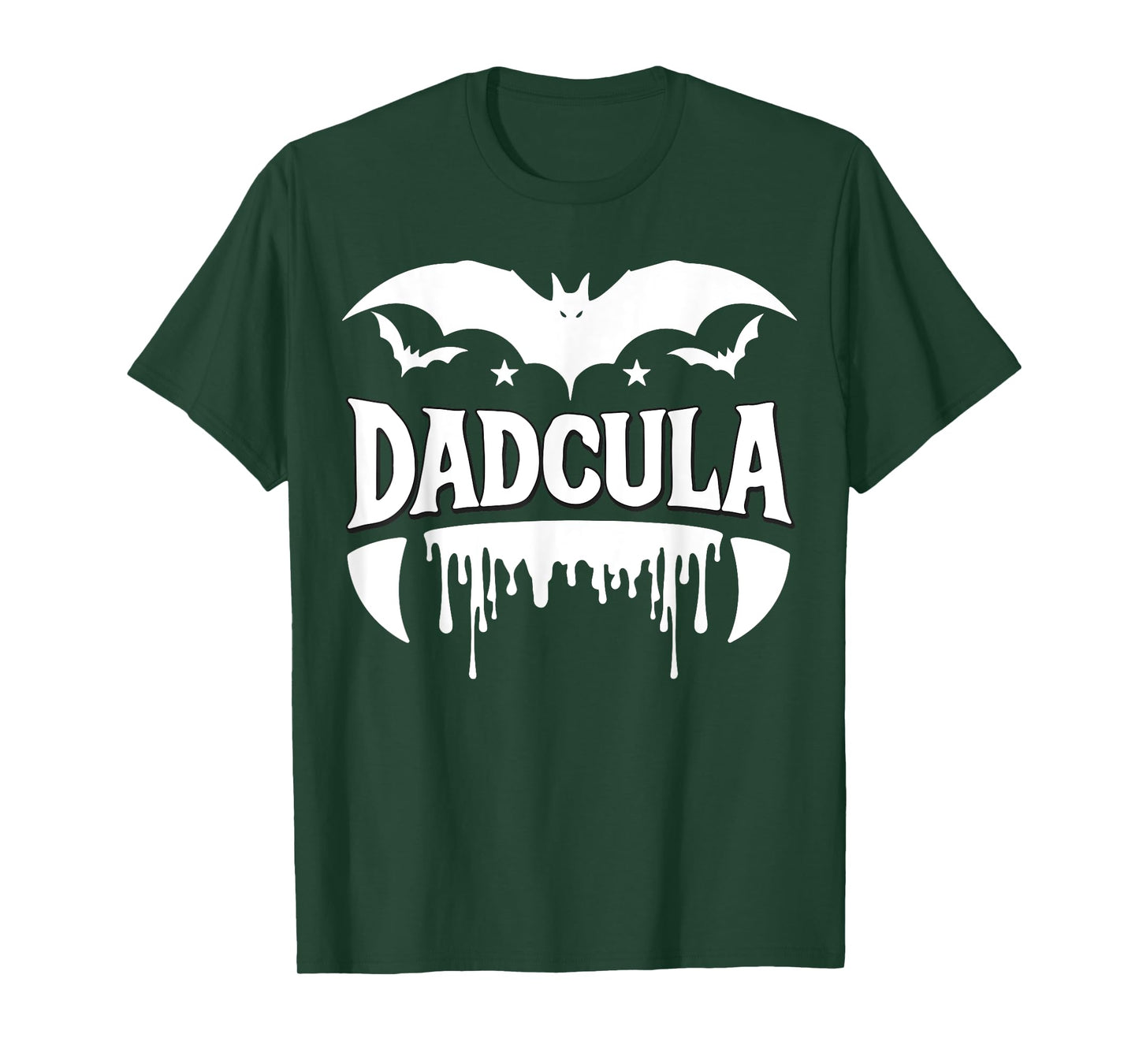 Dadcula Halloween Bat Vampire Fangs Flowing Effect Dad T-Shirt
